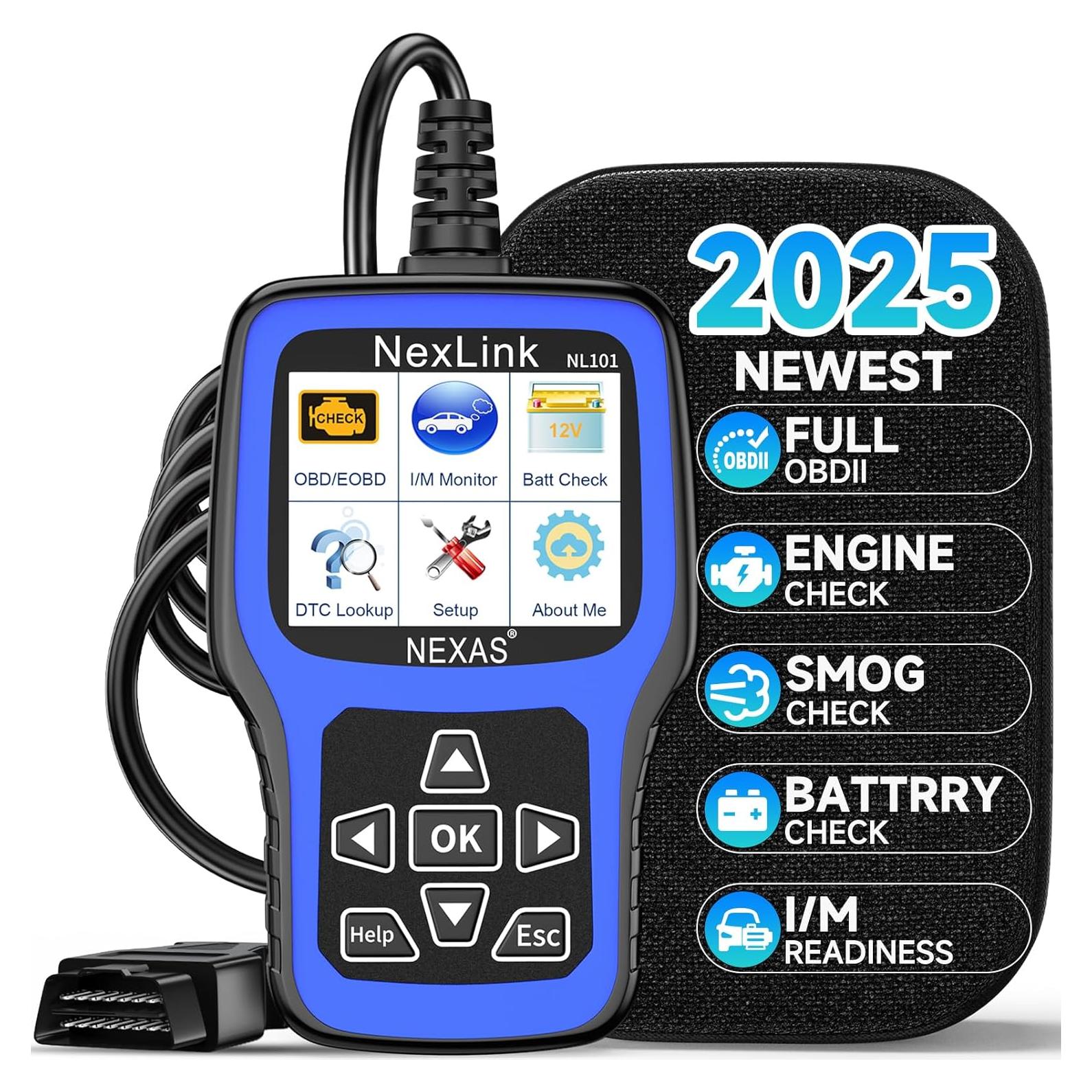 Escáner OBD2 NEXAS NL101 con Probador de Batería - Diagnóstico Completo