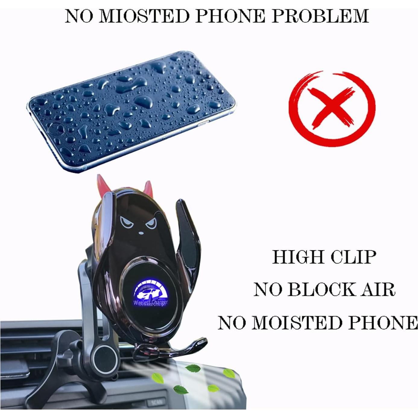 Soporte para teléfono de coche Peanutech F-1 con carga inalámbrica