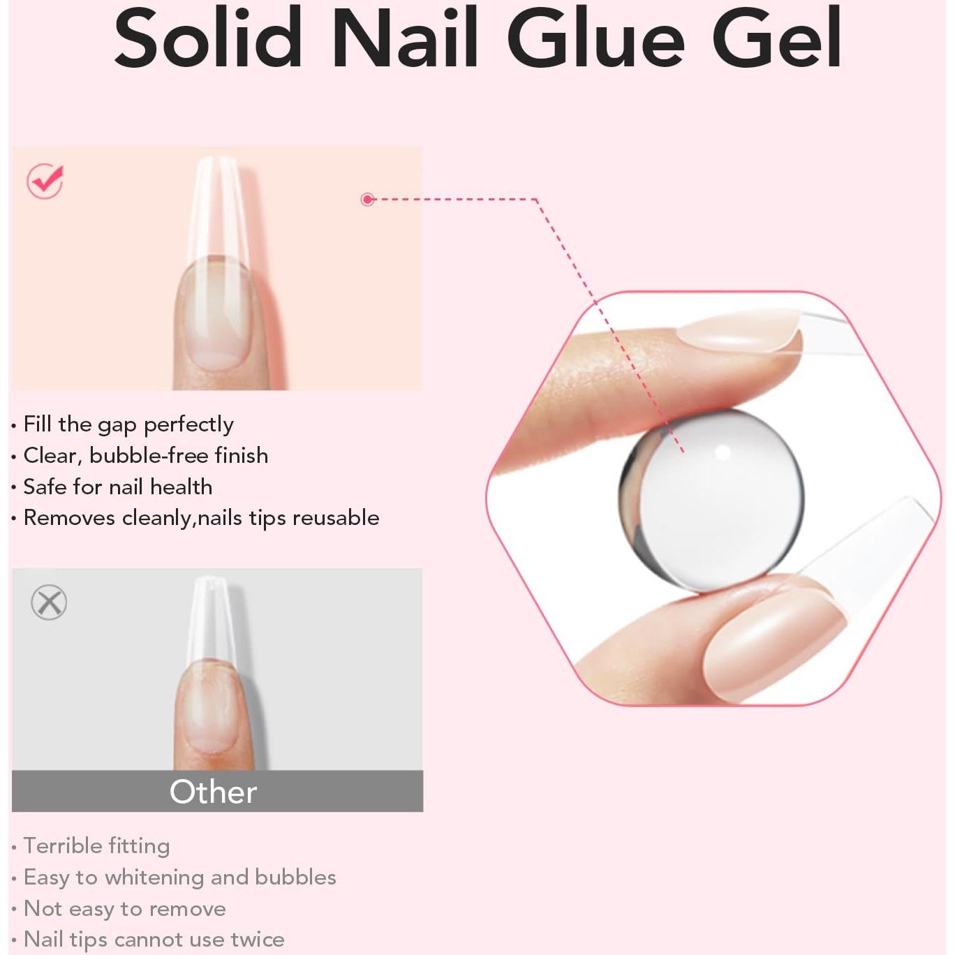 Pegamento de Uñas de Gel Curvlife 15g Transparente para Uñas Postizas