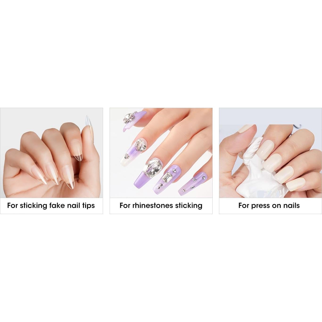 Pegamento de Uñas de Gel Curvlife 15g Transparente para Uñas Postizas