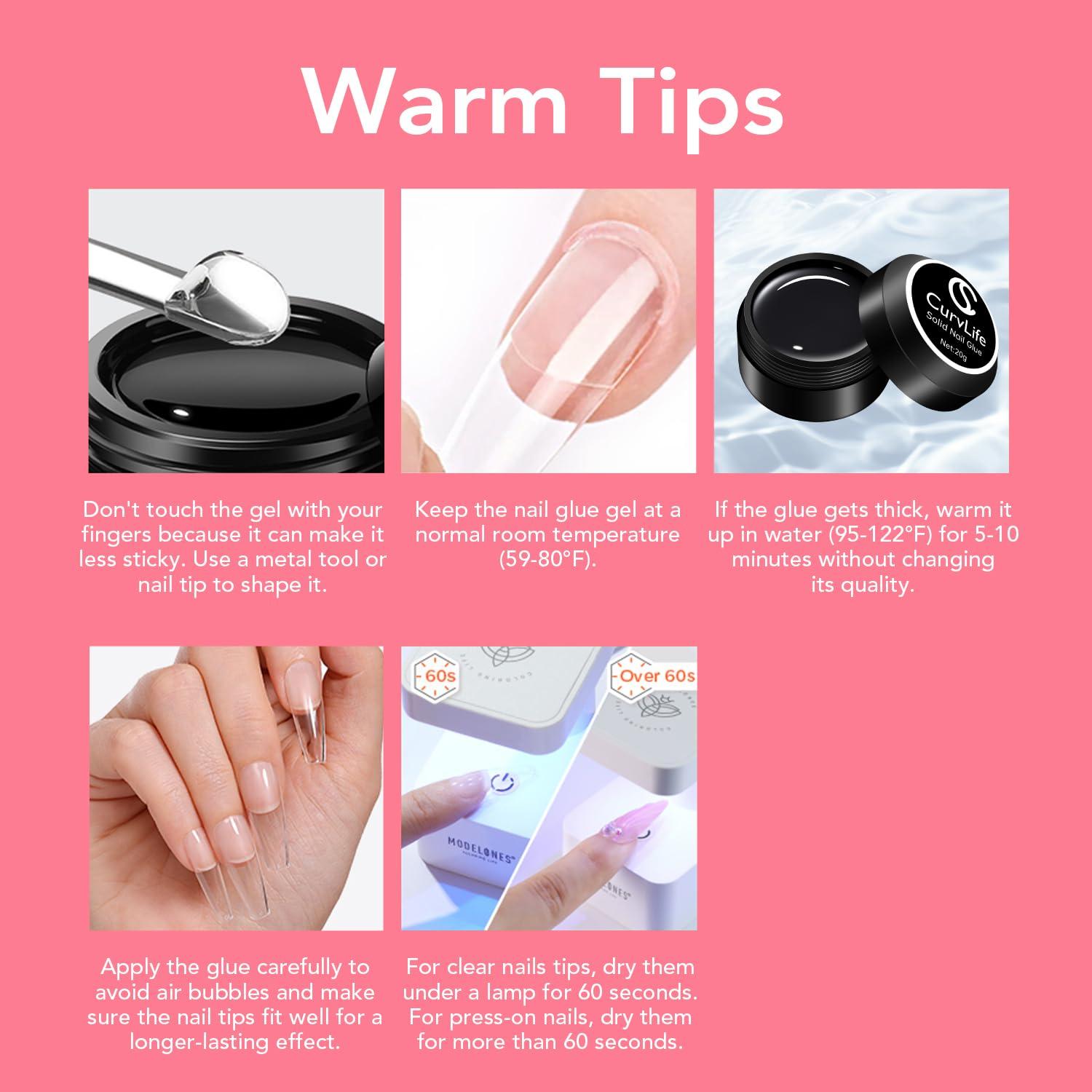 Pegamento de Uñas de Gel Curvlife 15g Transparente para Uñas Postizas