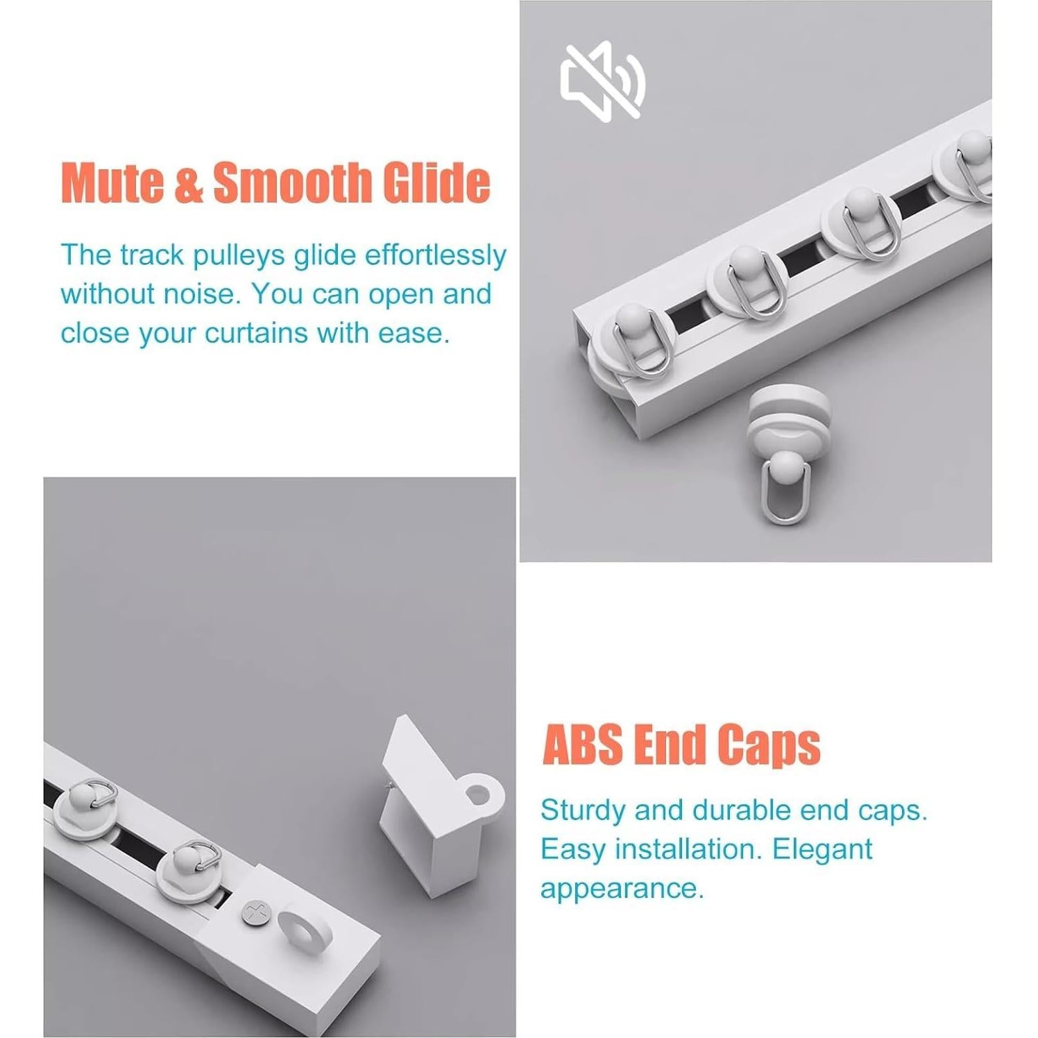 Pista de Cortina Autoadhesiva YLNANMI 81.28 cm Montaje Techo