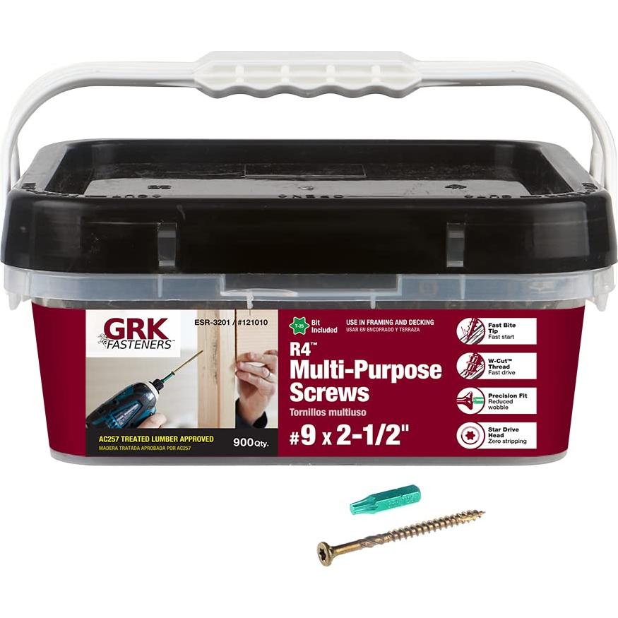 Tornillos GRK Fasteners 121010 R4#9 6.35 cm 900 unidades