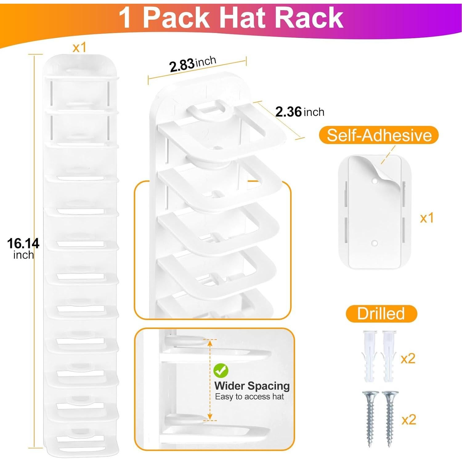 Organizador de Sombreros Mnhty para 12 Gorras - Blanco Nube