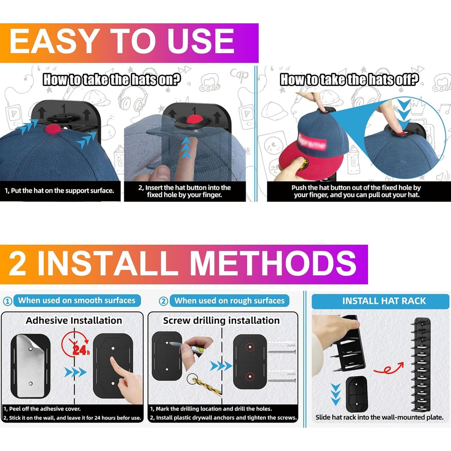 Organizador de Sombreros Mnhty para 12 Gorras - Blanco Nube