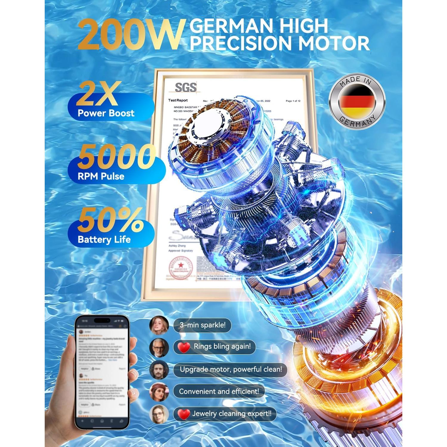 Limpiador Ultrasónico de Joyería VCNFPRO VP005 400ml 55KHz