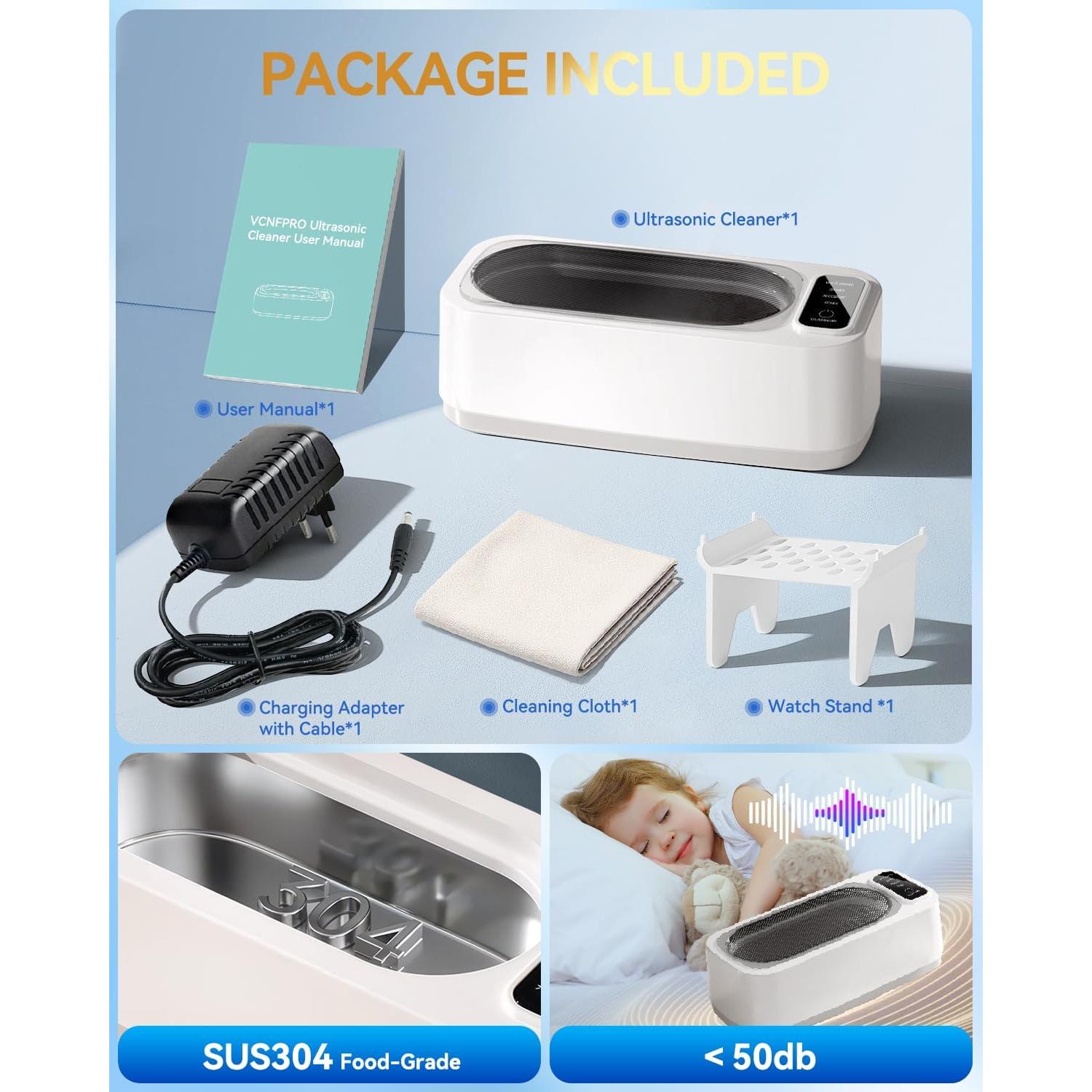 Limpiador Ultrasónico de Joyería VCNFPRO VP005 400ml 55KHz