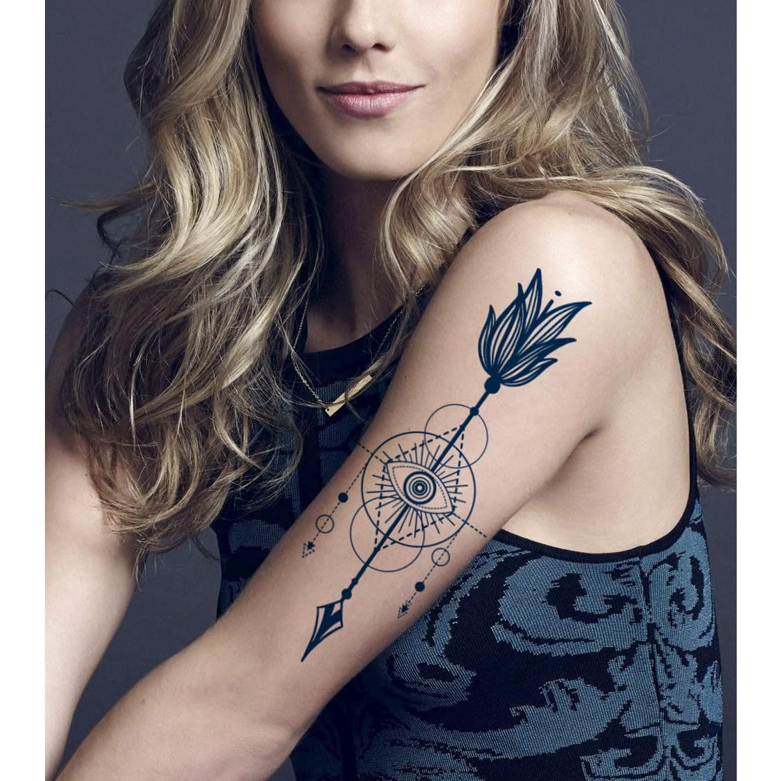 Tatuajes Semipermanentes de Flecha PADOUN - 6 Hojas Impermeables