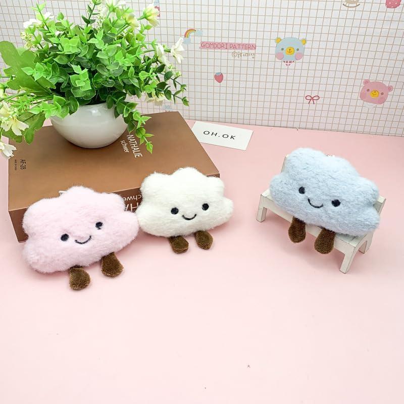 Llavero de Nube de Peluche HSYHERE Kawaii Azul 9x11cm