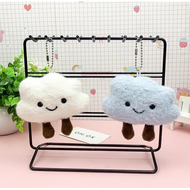 Llavero de Nube de Peluche HSYHERE Kawaii Azul 9x11cm