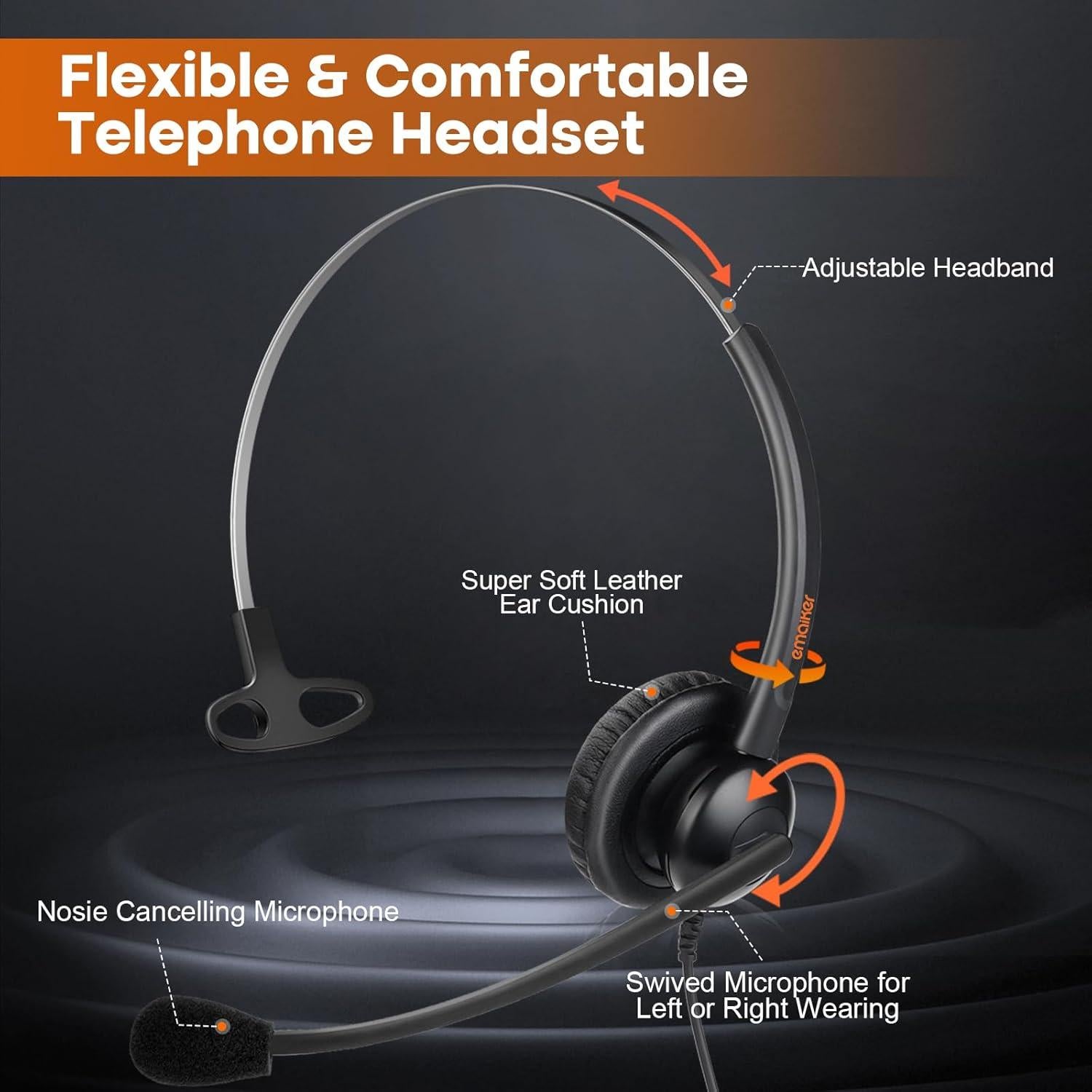 Auricular de Teléfono Emaiker con Cancelación de Ruido 2.5mm