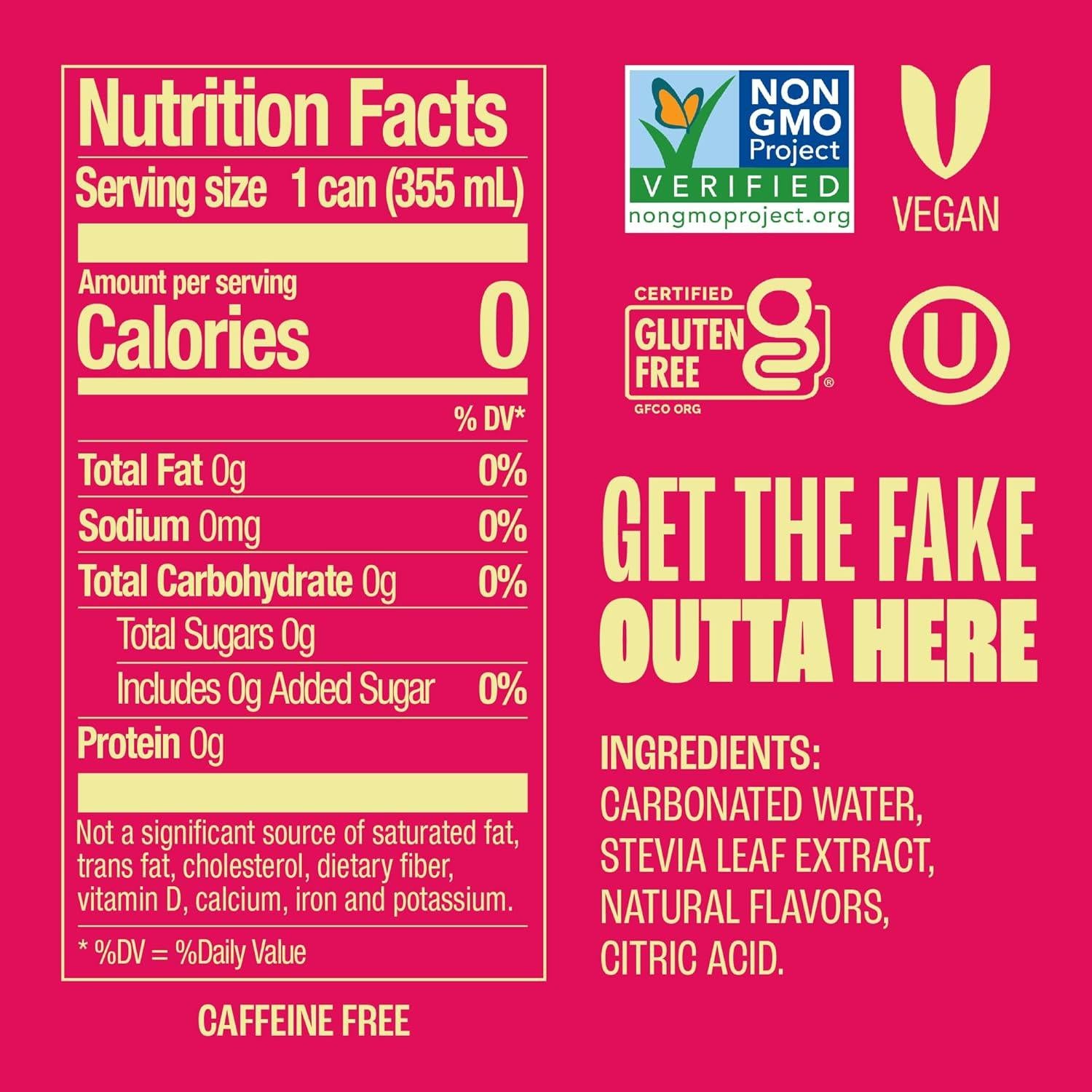 Soda Zevia Sin Azúcar Explosión de Fresa y Limón 24 Latas 355ml