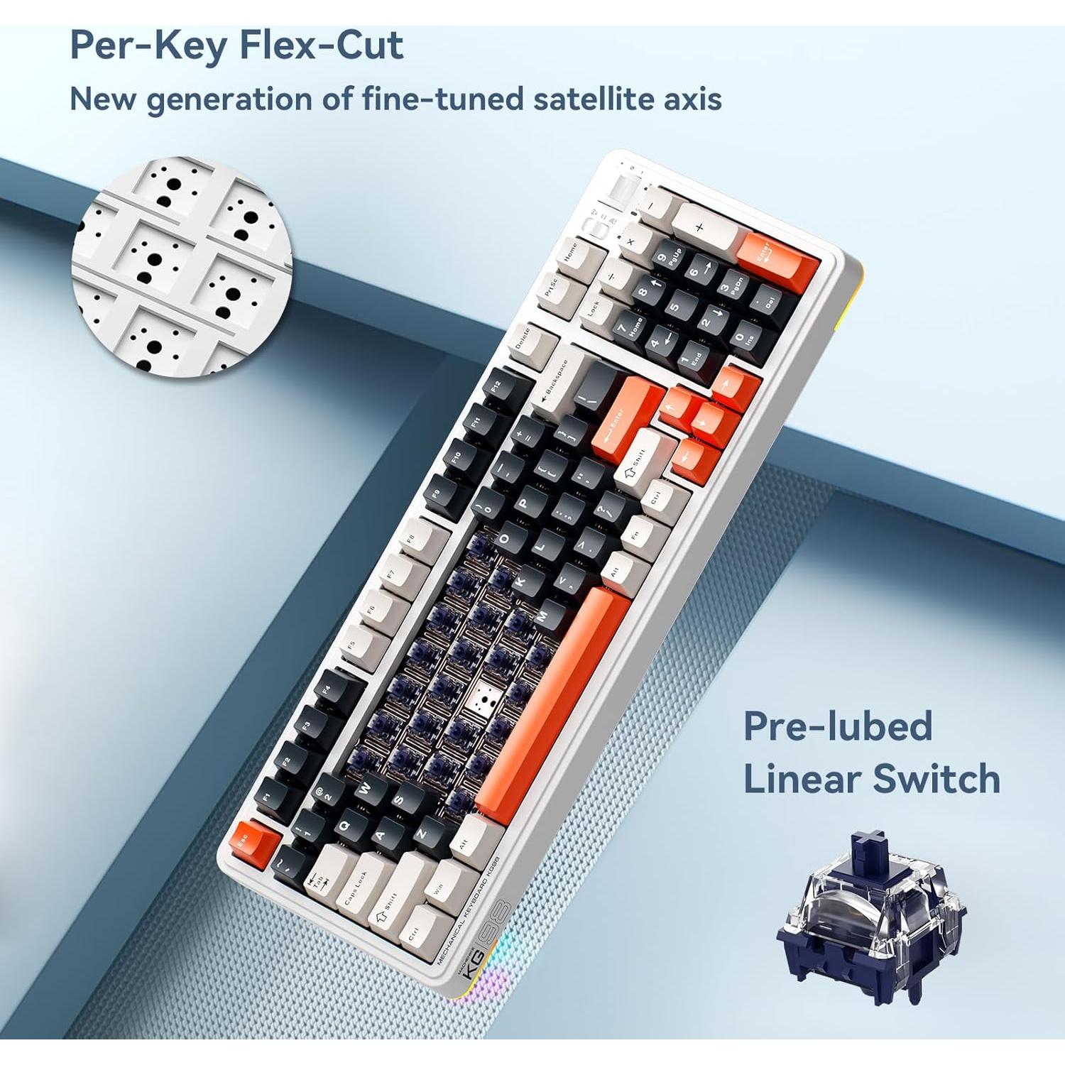 Teclado Mecánico Machenike KG98 RGB Compacto 98 Teclas