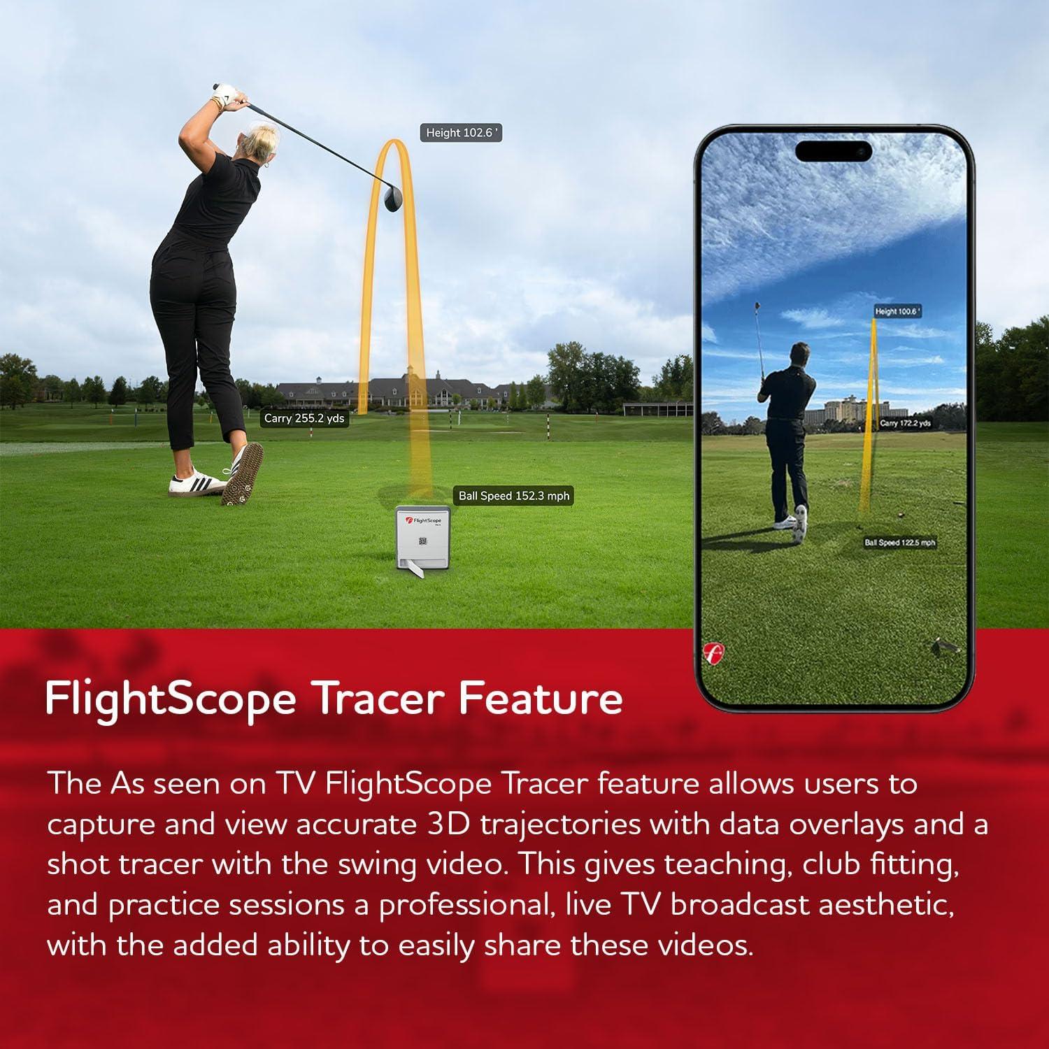 FlightScope Mevo Gen2 Monitor de Lanzamiento de Golf Portátil - 18 Parámetros, Simulador E6
