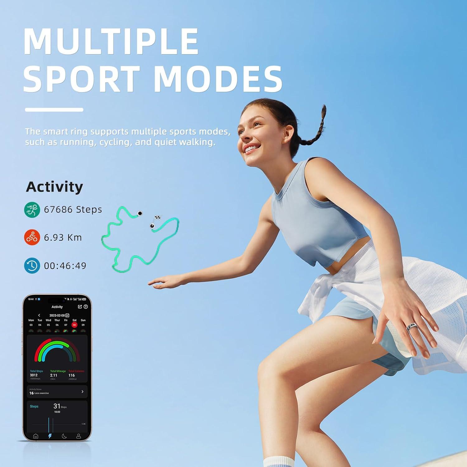 Anillo Inteligente Táctil Pro 10ATM Control Remoto Negro T7