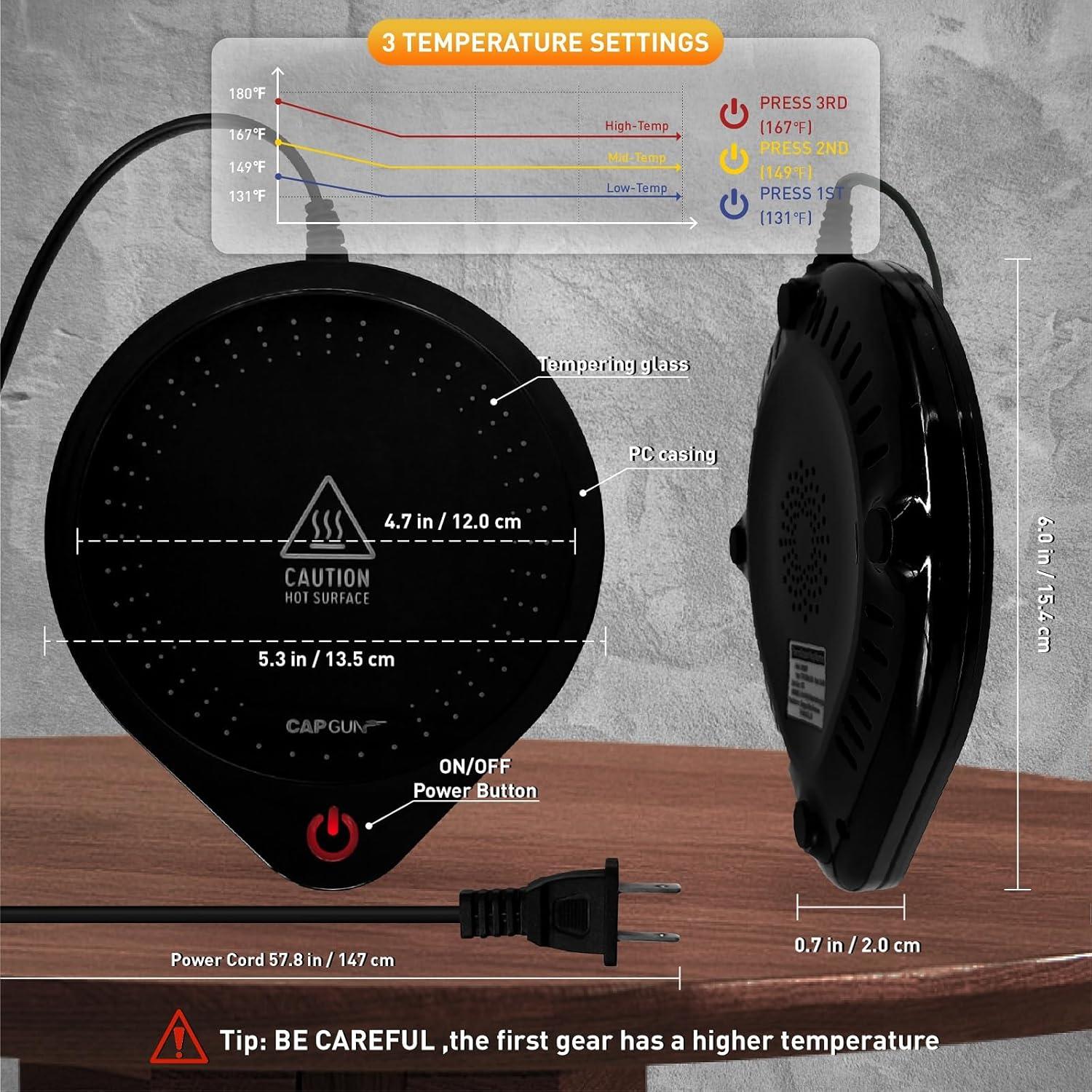 Calentador de Tazas Eléctrico Redomm AI9301BM Negro 65°C