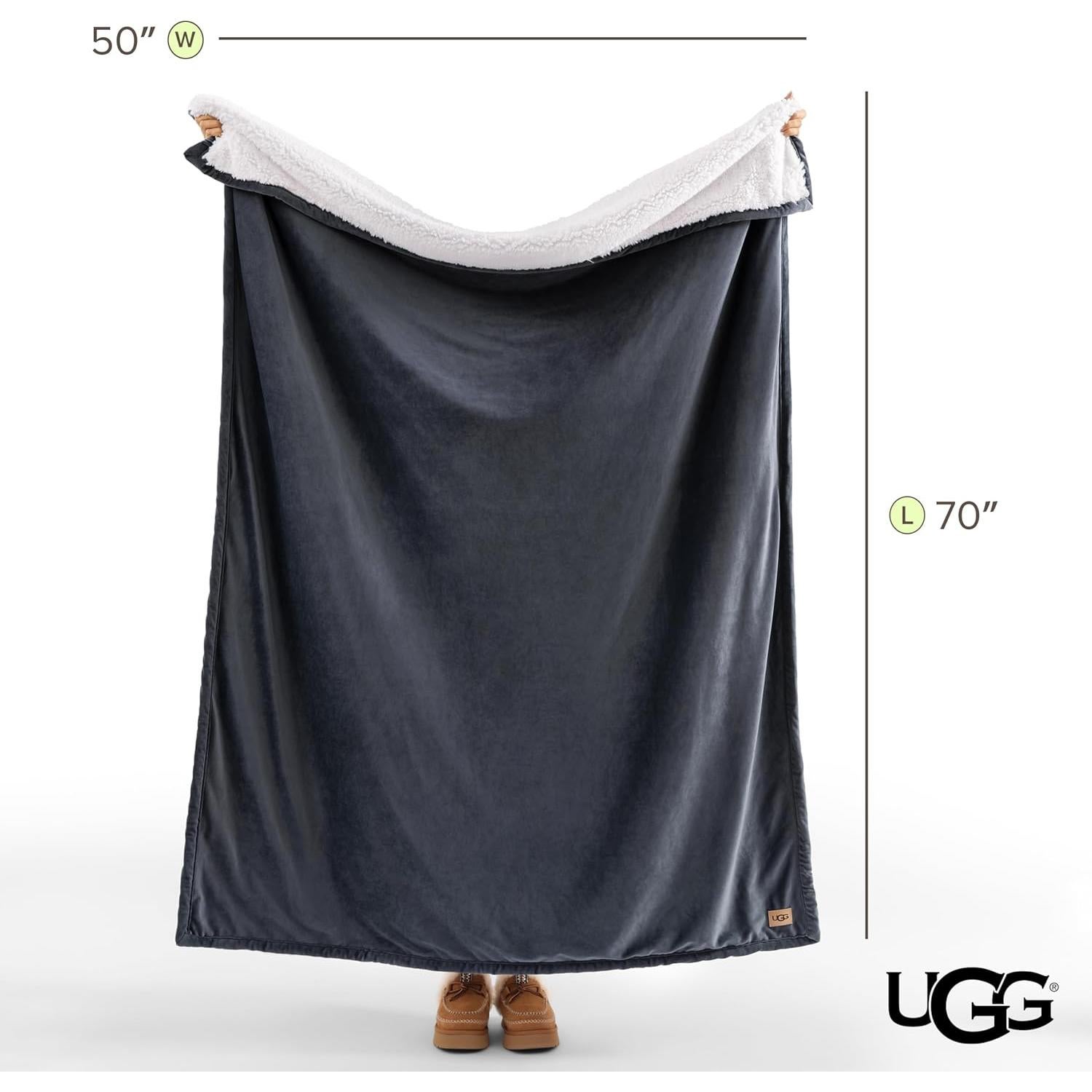 Manta UGG Bliss Throw Azul Reversible 127x177 cm Suave