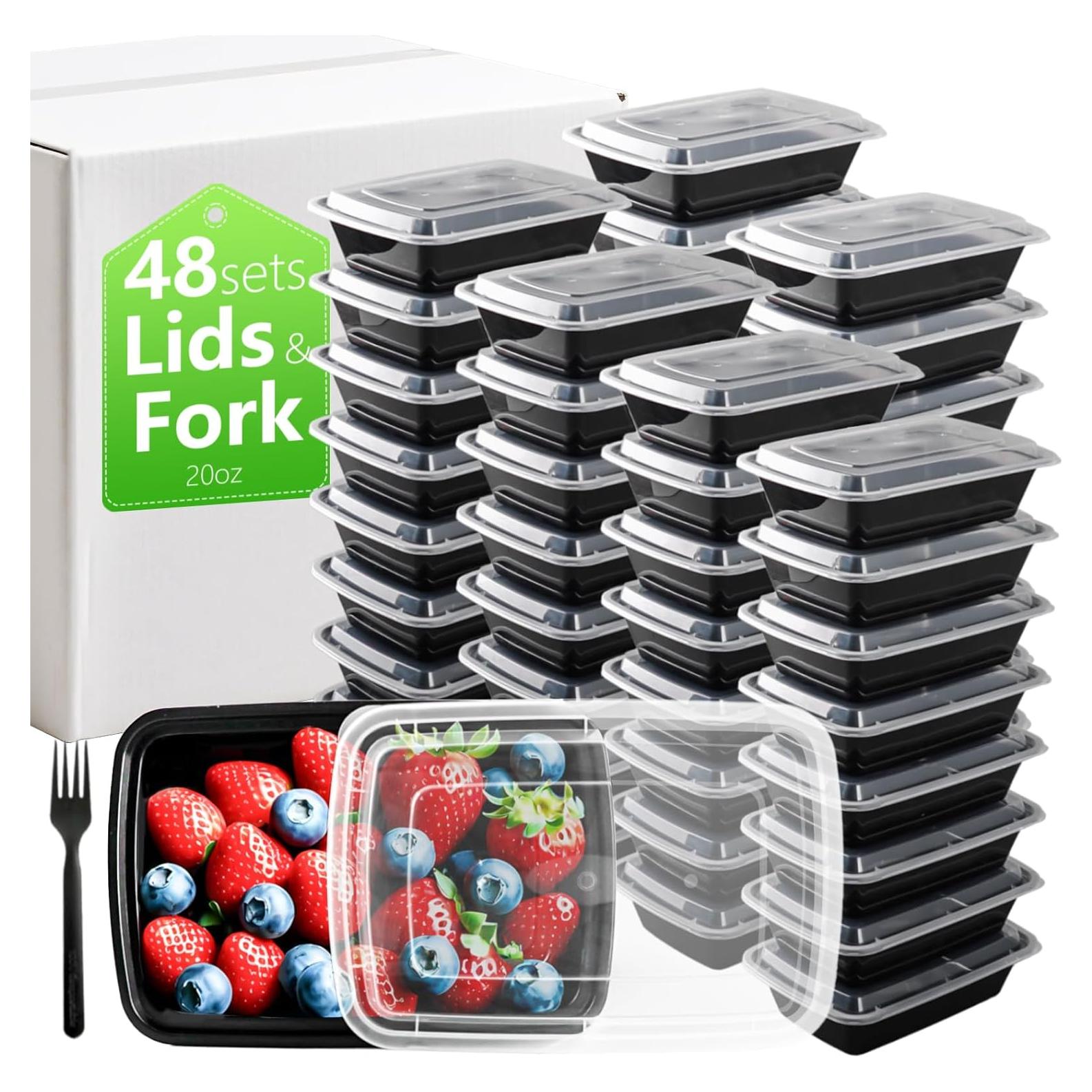 Contenedores de Comida Nutribox 20oz 48 Pcs Reutilizables