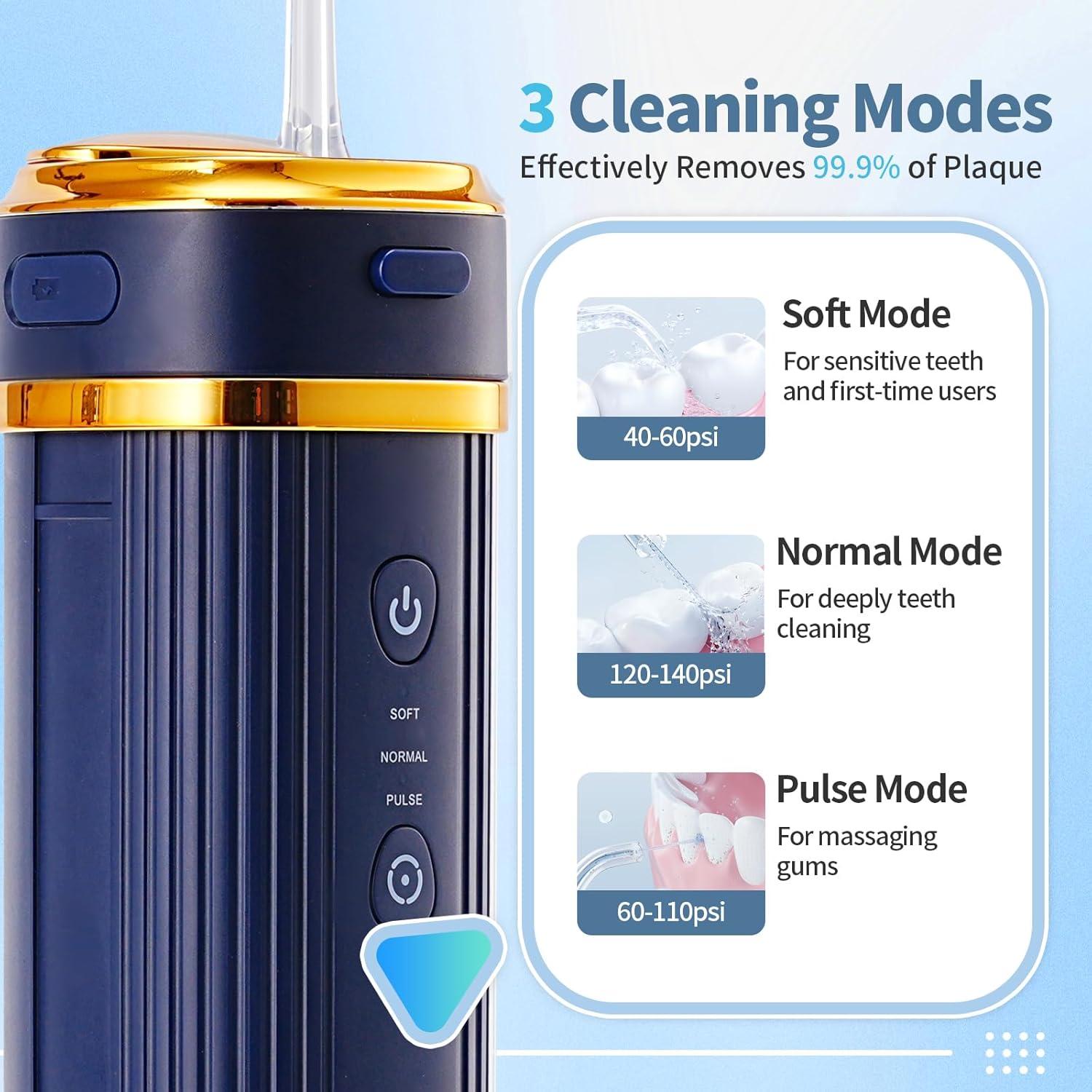 Irrigador Oral Inalámbrico Luckin Smile 250ml 3 Modos Azul