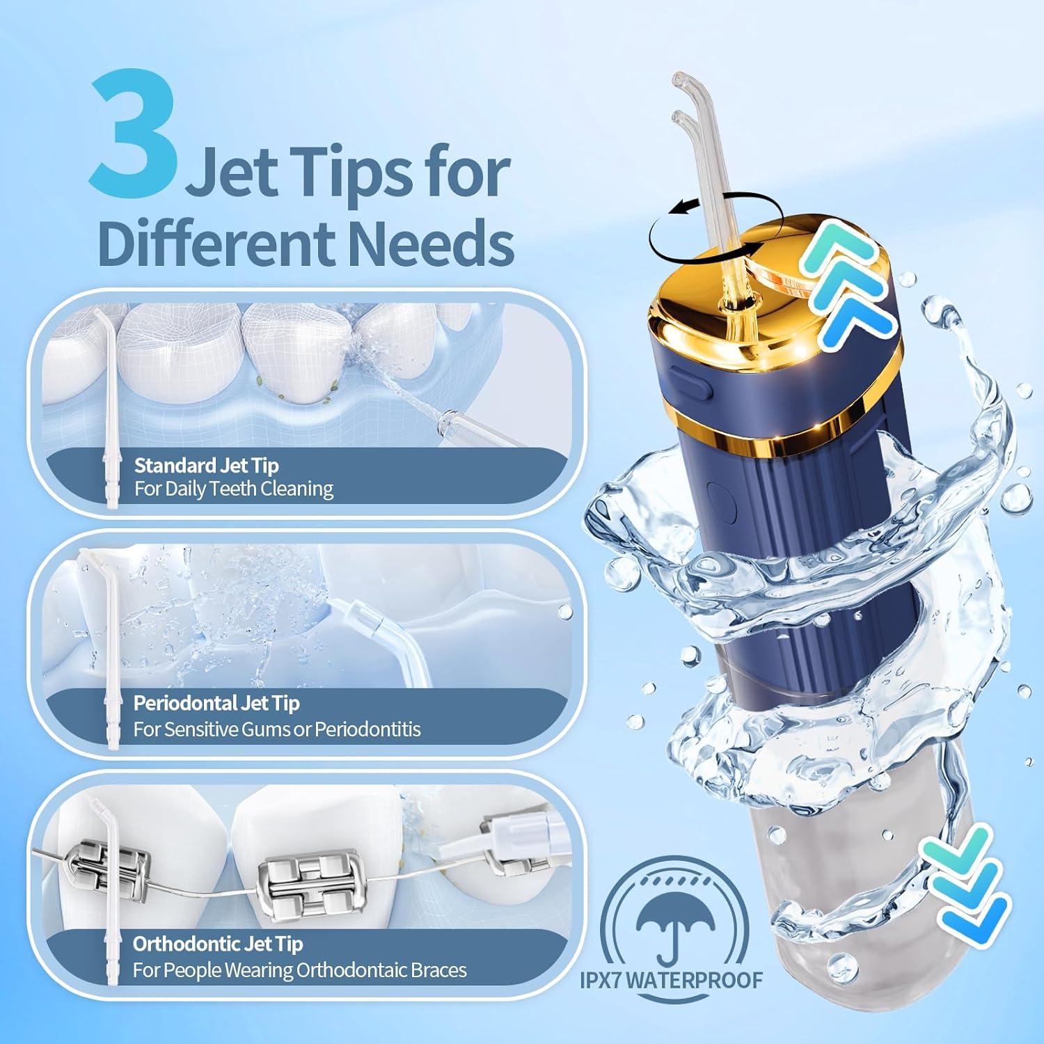 Irrigador Oral Inalámbrico Luckin Smile 250ml 3 Modos Azul