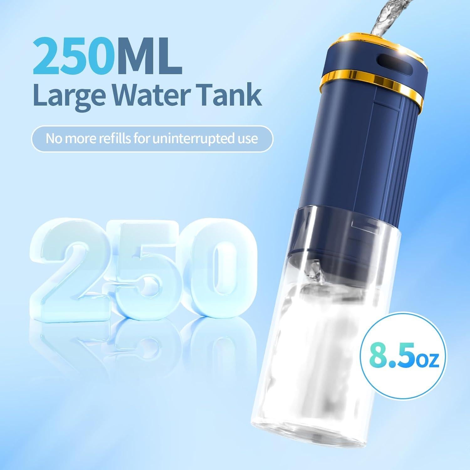 Irrigador Oral Inalámbrico Luckin Smile 250ml 3 Modos Azul