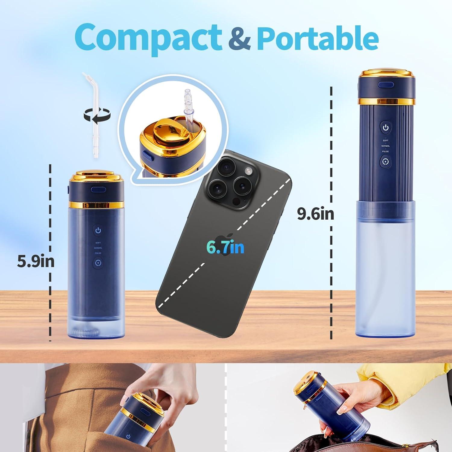 Irrigador Oral Inalámbrico Luckin Smile 250ml 3 Modos Azul