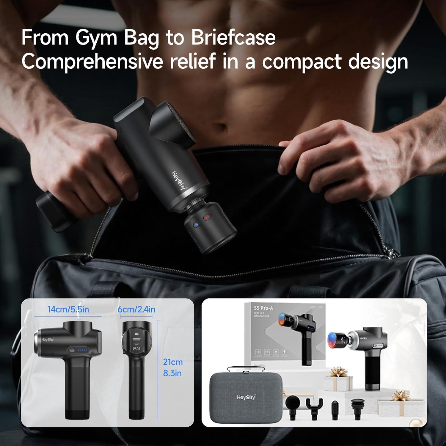 Pistola de Masaje HEYCHY S5Pro-A-CH con Calor y Frío 12mm