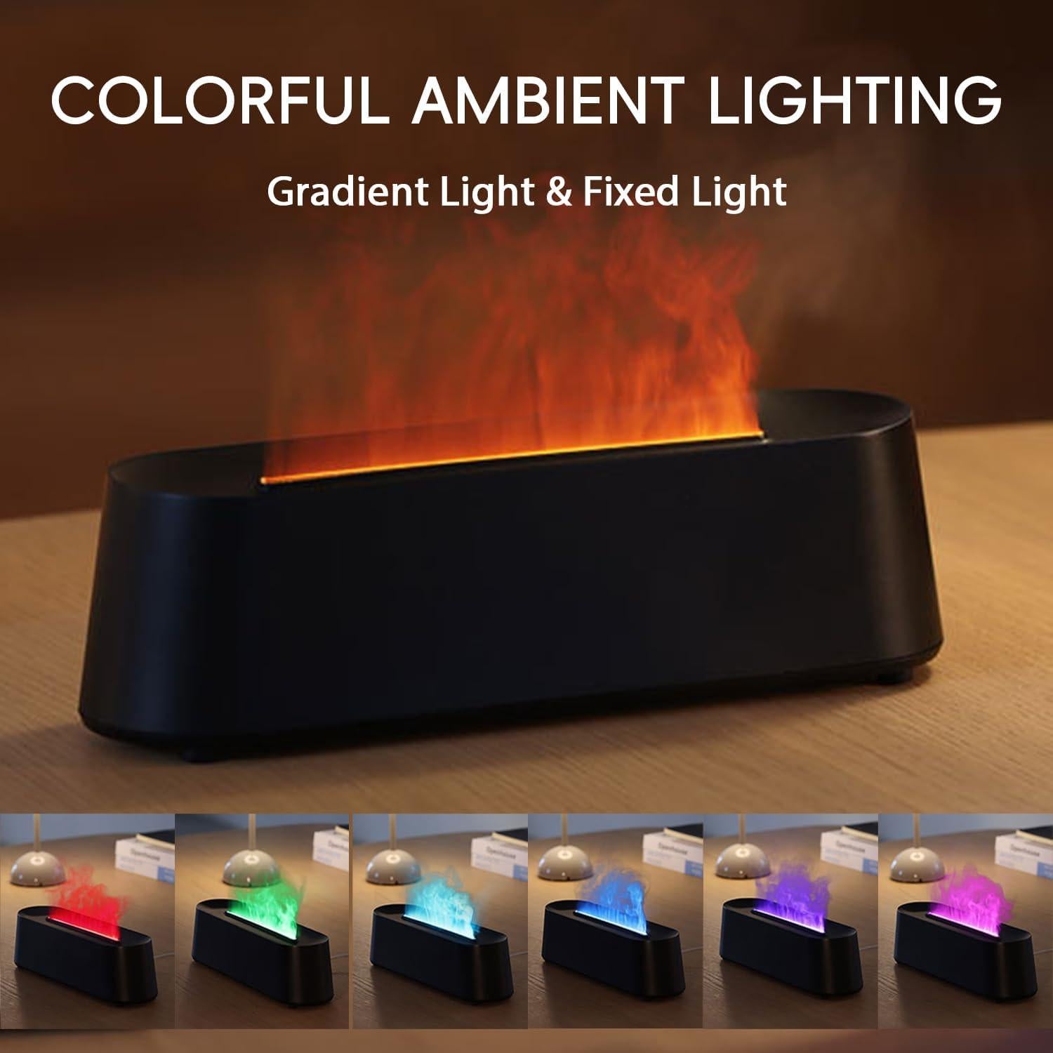 Difusor de Aceite Esencial Yaledi 250ml Chimenea Negro