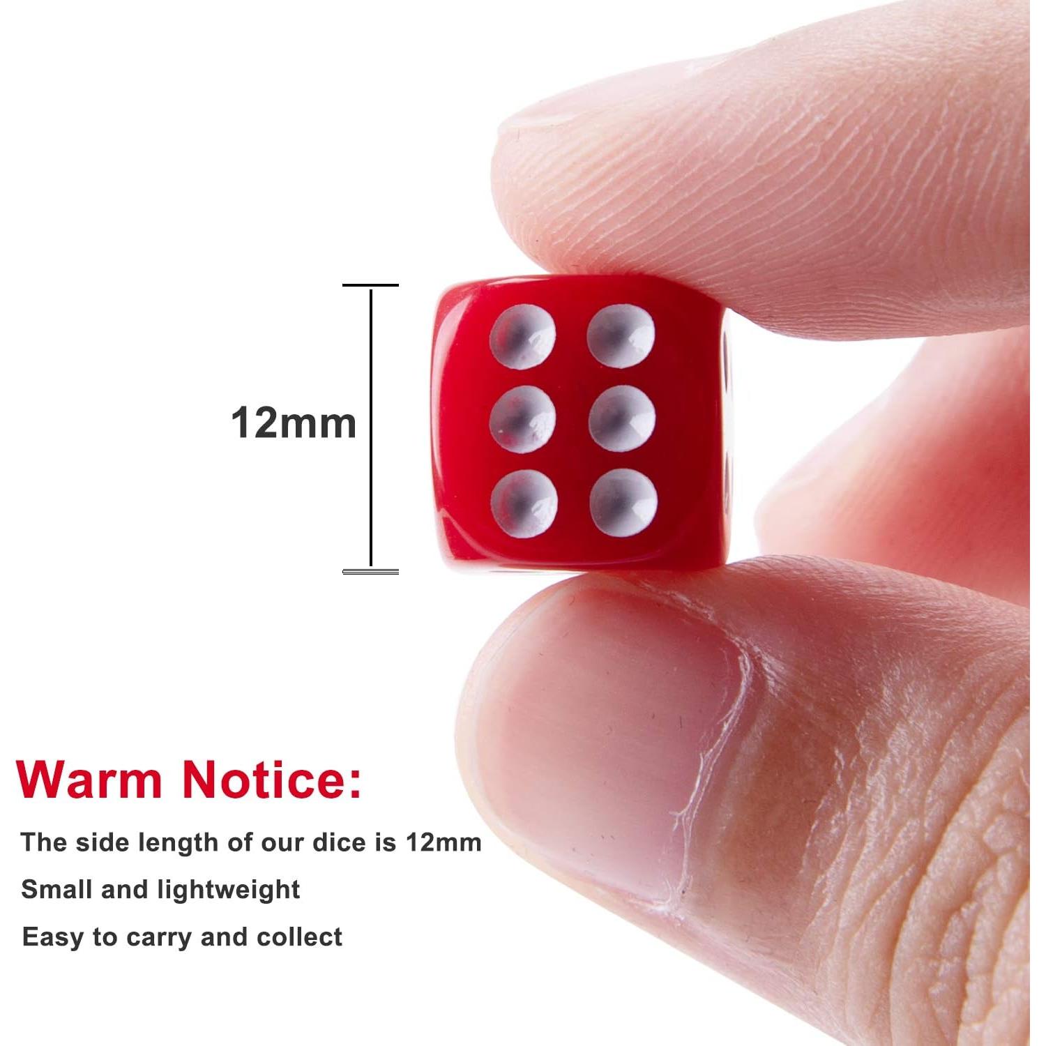 AUSTOR Set de 100 Dados de 12mm en 10 Colores para Juegos