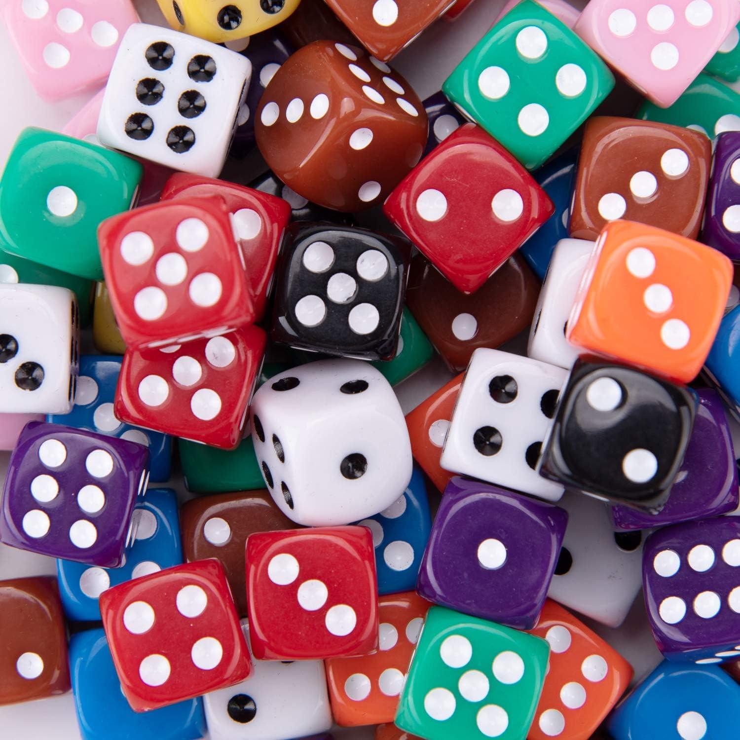 AUSTOR Set de 100 Dados de 12mm en 10 Colores para Juegos