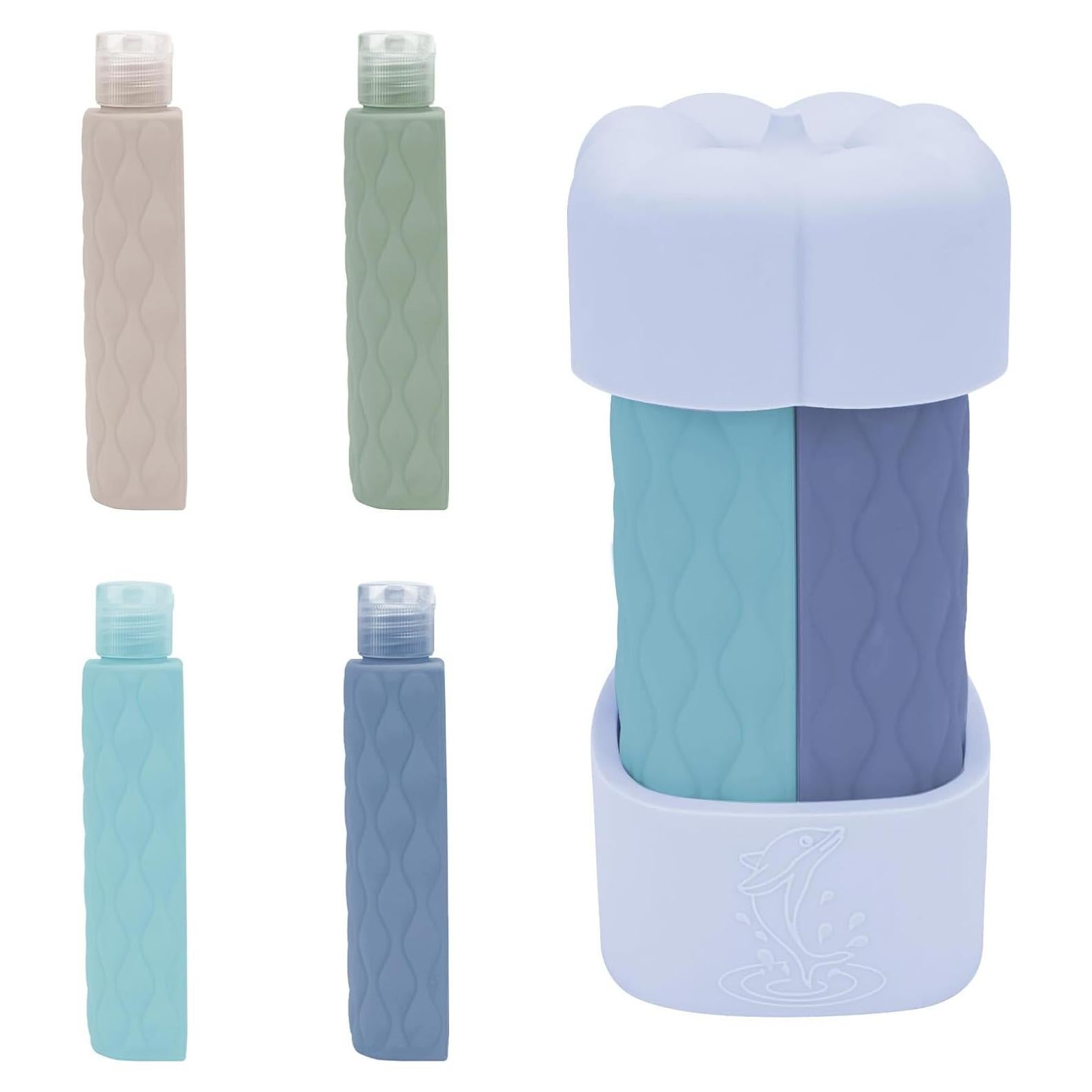 Botellas de viaje 4 en 1 ReignSword 60ml a prueba de fugas azul