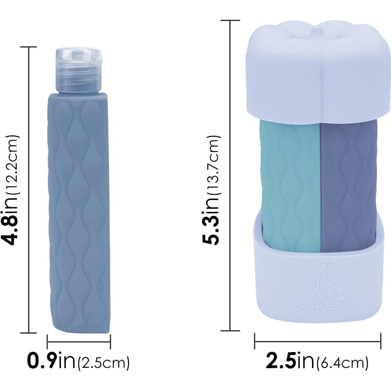 Botellas de viaje 4 en 1 ReignSword 60ml a prueba de fugas azul