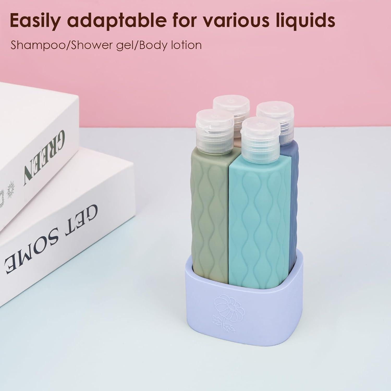 Botellas de viaje 4 en 1 ReignSword 60ml a prueba de fugas azul