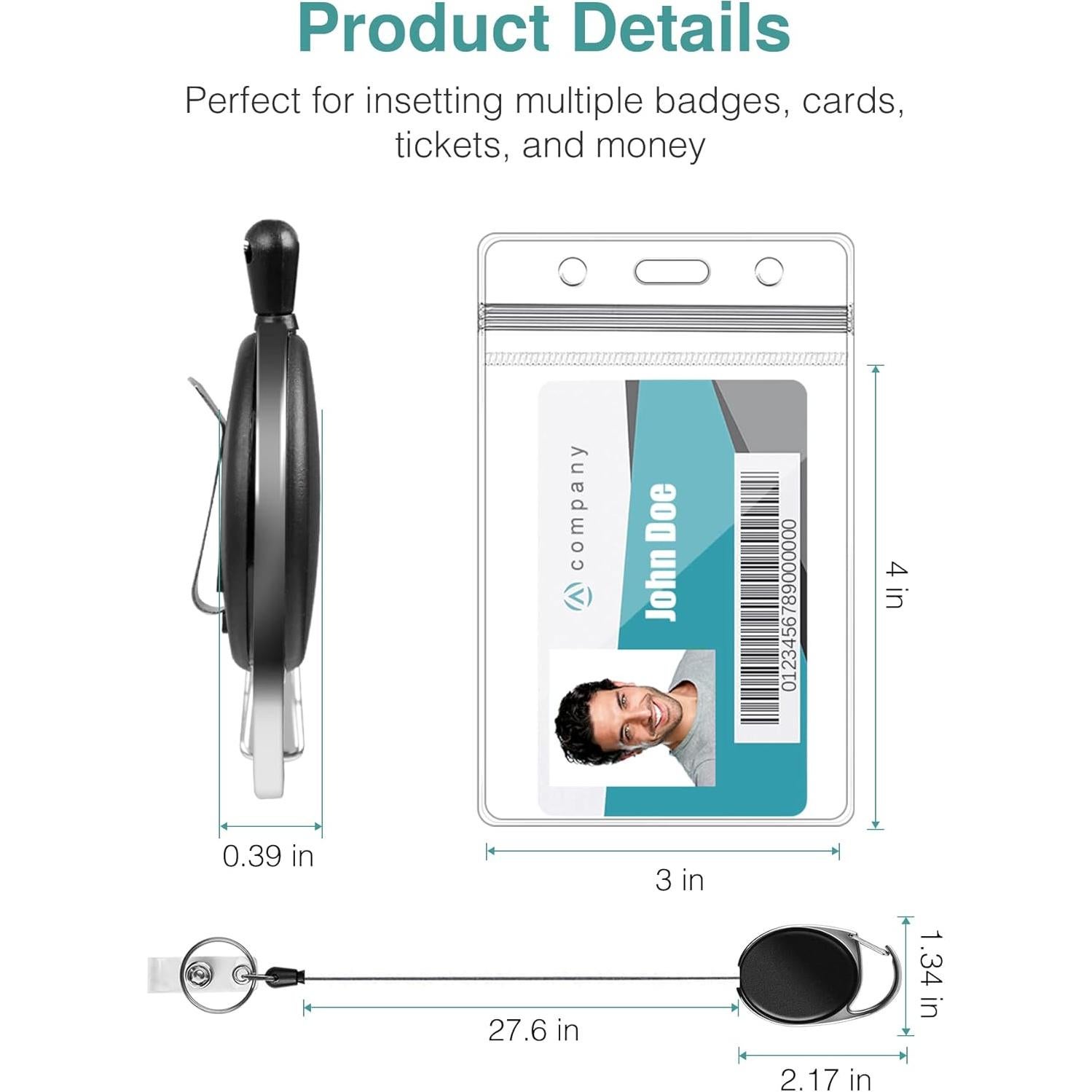 Soporte de Insignia Retráctil Puroma 10 Piezas PVC Claro