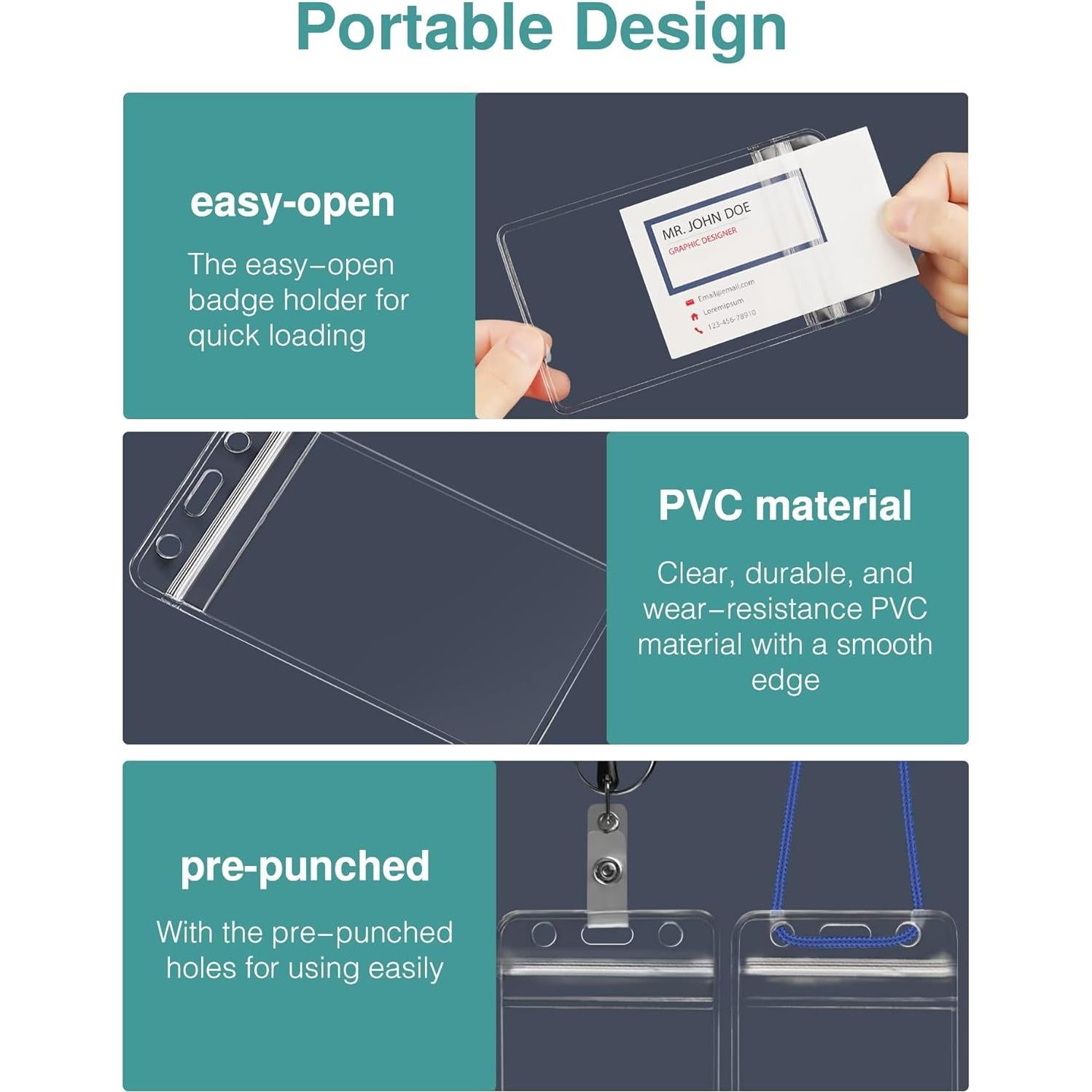 Soporte de Insignia Retráctil Puroma 10 Piezas PVC Claro