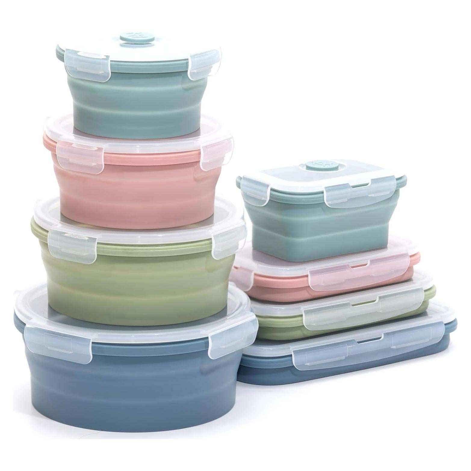 Juego de 8 Contenedores de Almacenamiento K-HOME VT Silicona Plegables