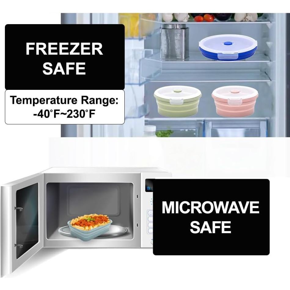 Juego de 8 Contenedores de Almacenamiento K-HOME VT Silicona Plegables