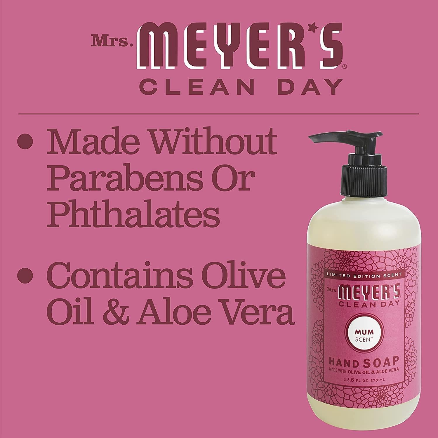 Jabón de Manos Mrs. Meyer's Clean Day Mum 370 ml x 3 Gel