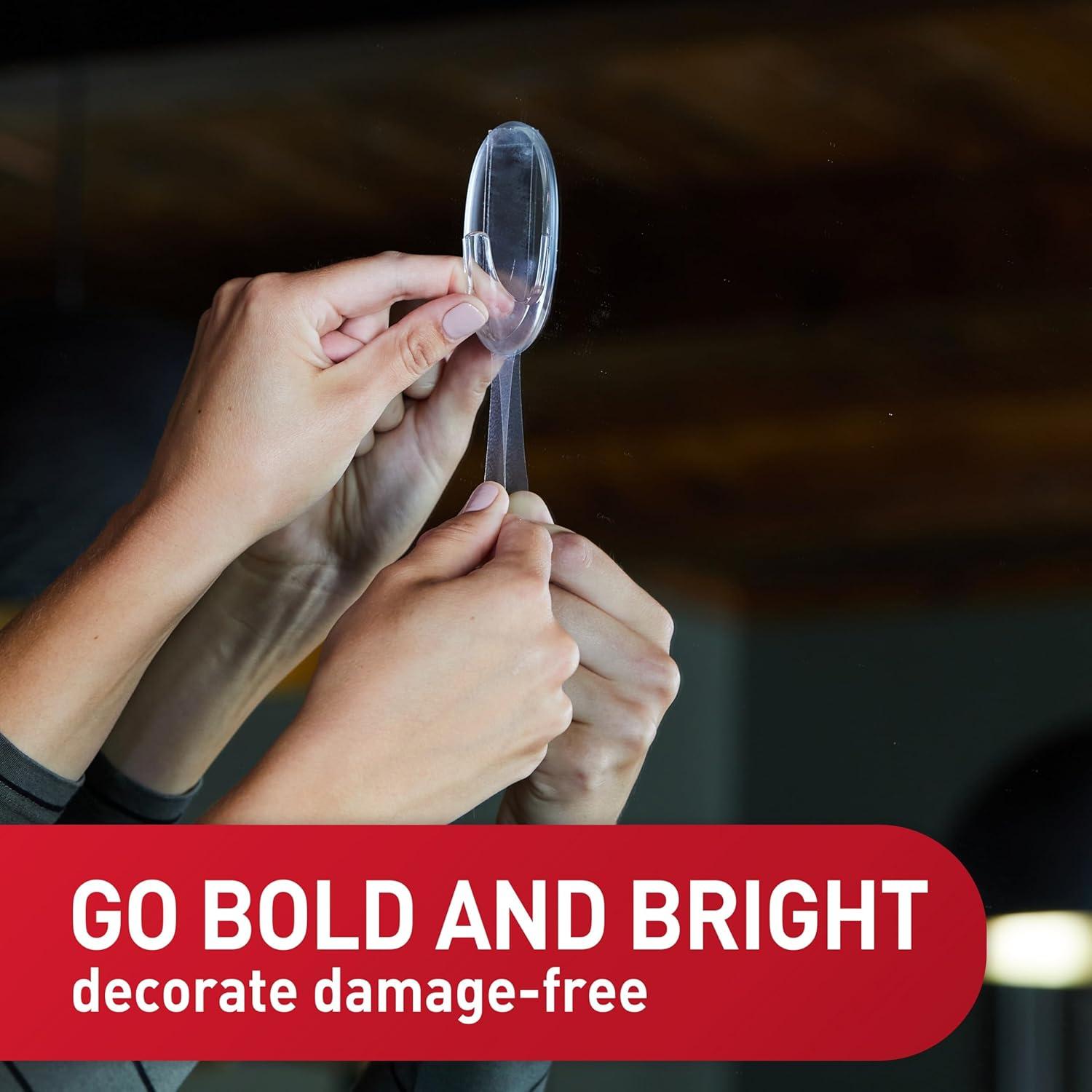 Ganchos de Pared Transparentes Command Medianos - Soporta 0.91 kg