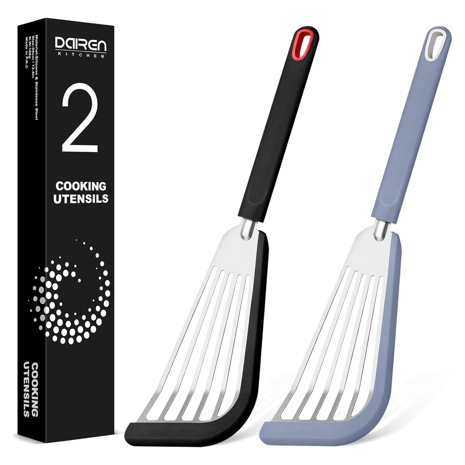 Juego de 2 espátulas de pescado DaiRen de silicona 33 cm