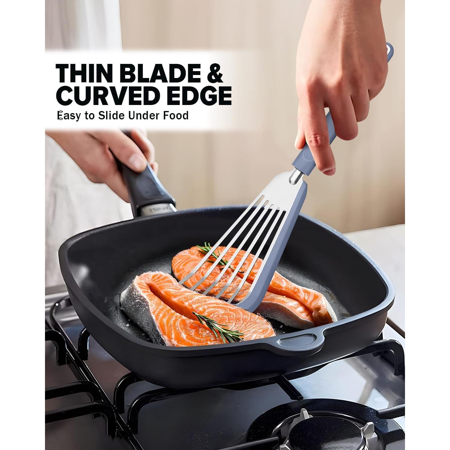 Juego de 2 espátulas de pescado DaiRen de silicona 33 cm