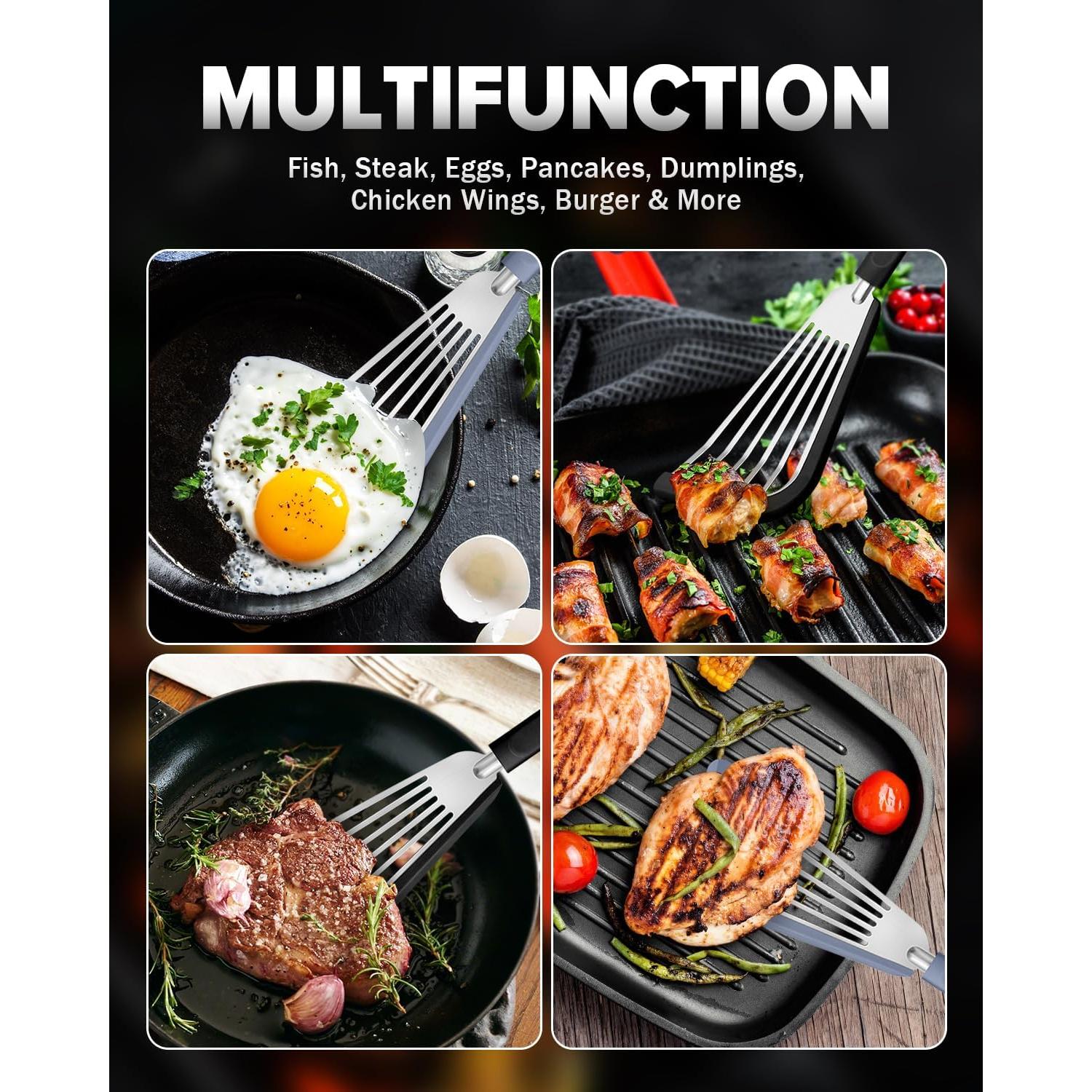 Juego de 2 espátulas de pescado DaiRen de silicona 33 cm