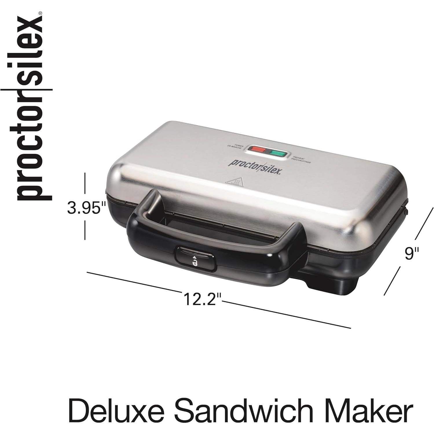 Máquina de Sándwiches Proctor Silex Deluxe Acero Inoxidable