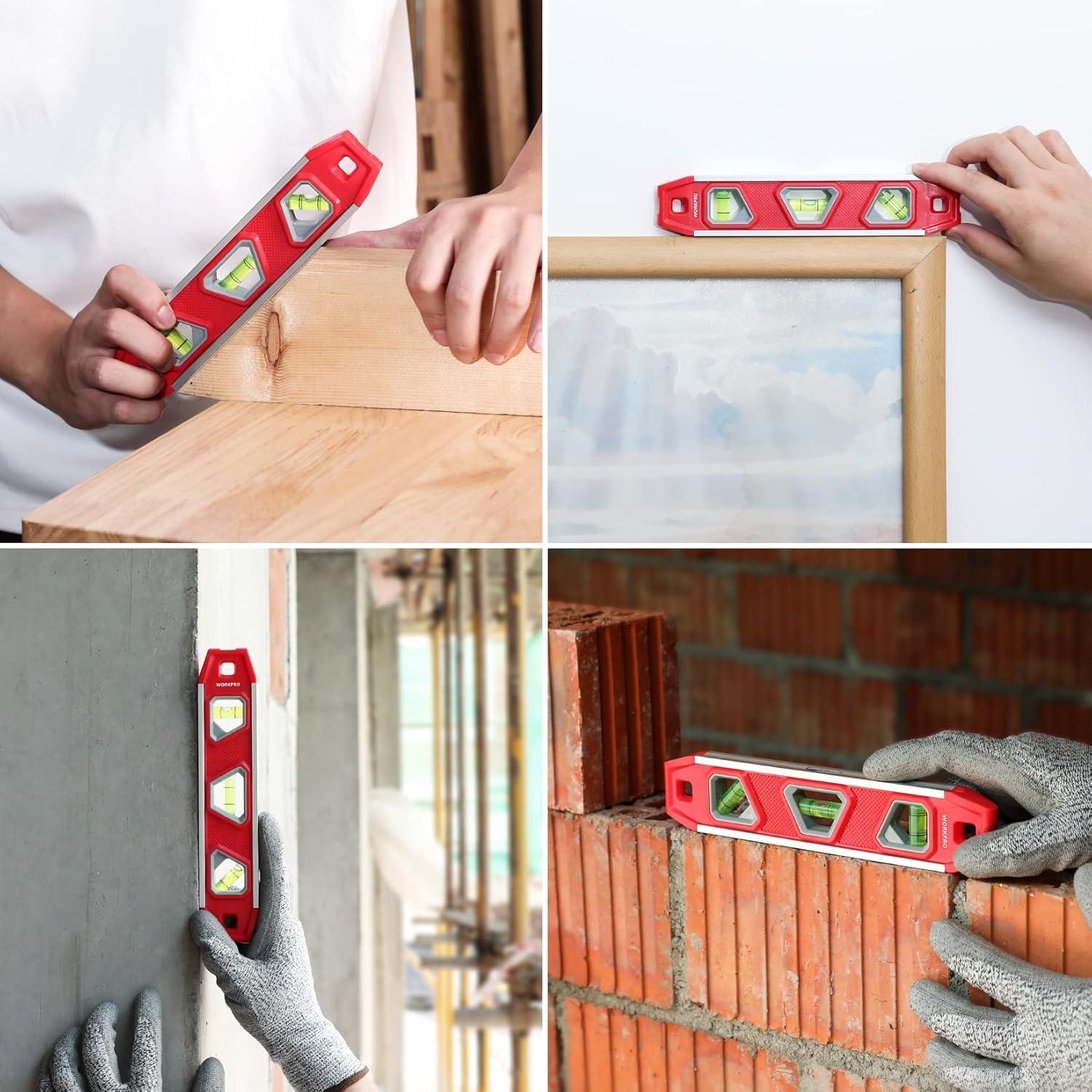 Nivel Torpedo Magnético WORKPRO 23cm con 3 Burbujas