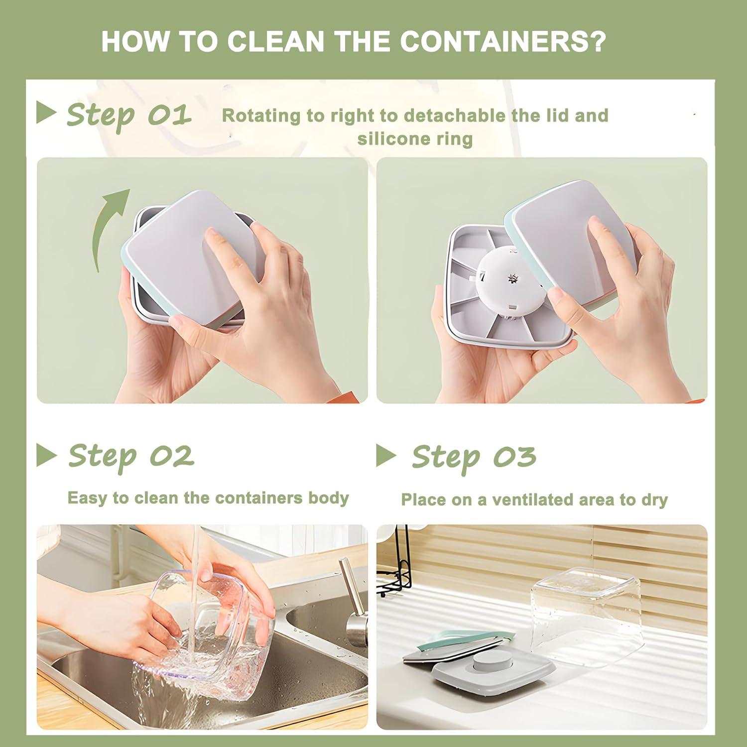 Contenedores de Almacenamiento Herméticos Kahyeets 3pc 1200ml