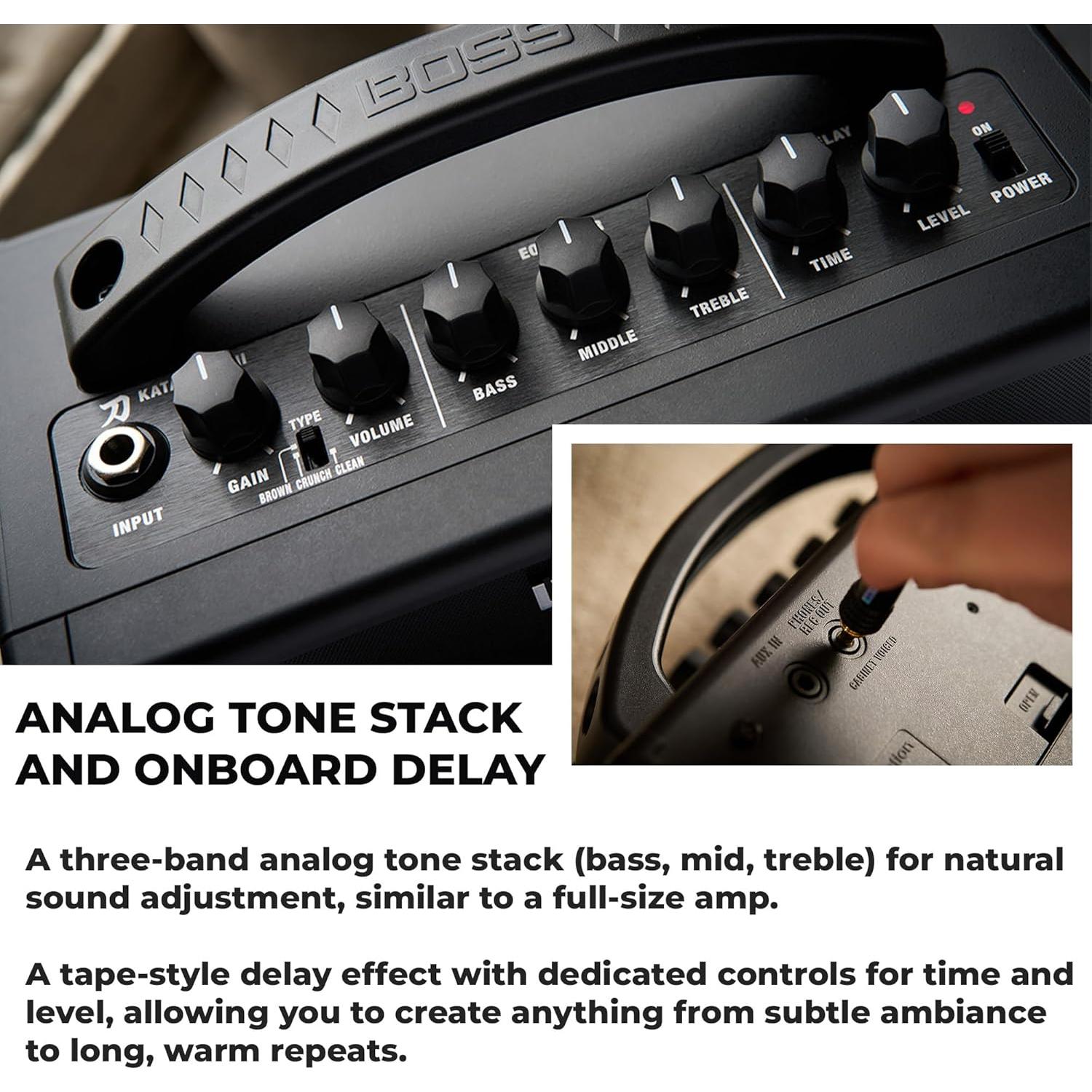 Amplificador de guitarra Boss Katana Mini 7W con cable y 3 pua