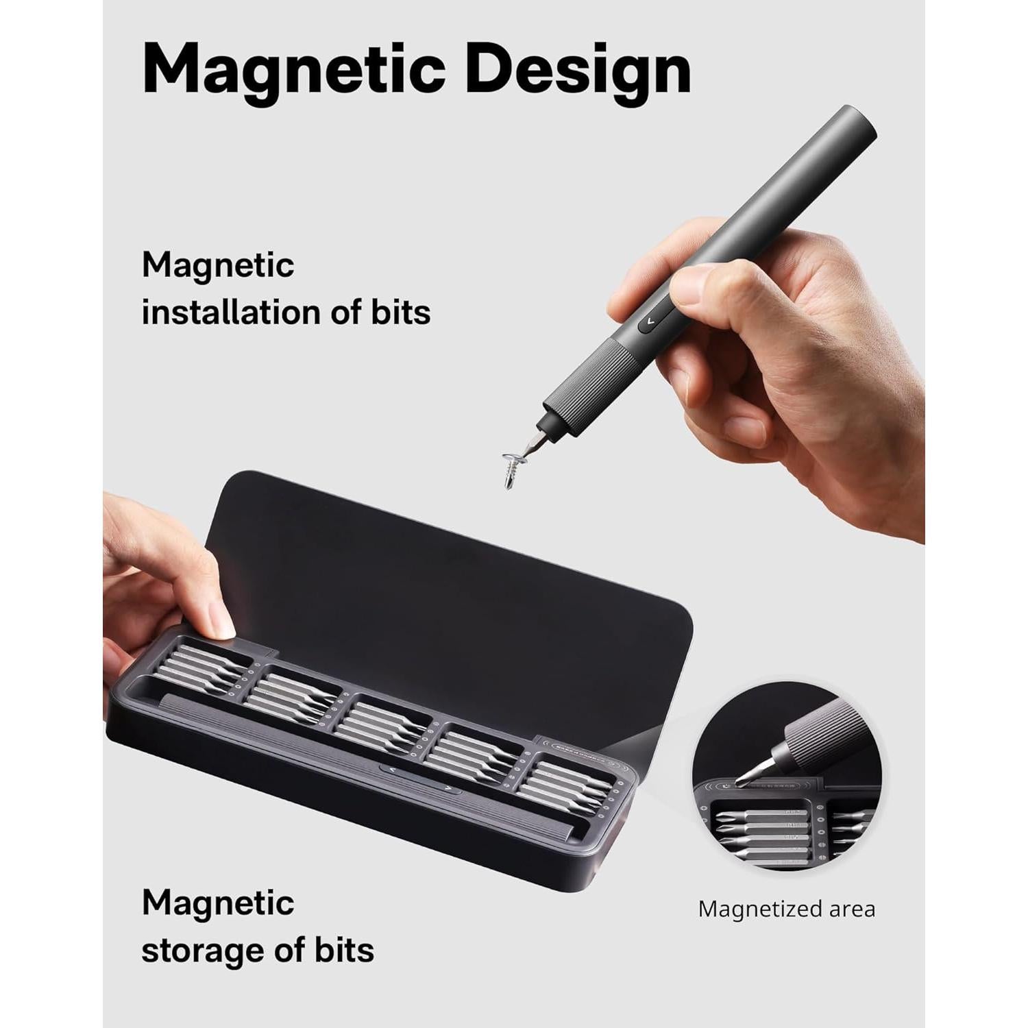 HOTO Destornillador Eléctrico 25 en 1 Recargable USB-C