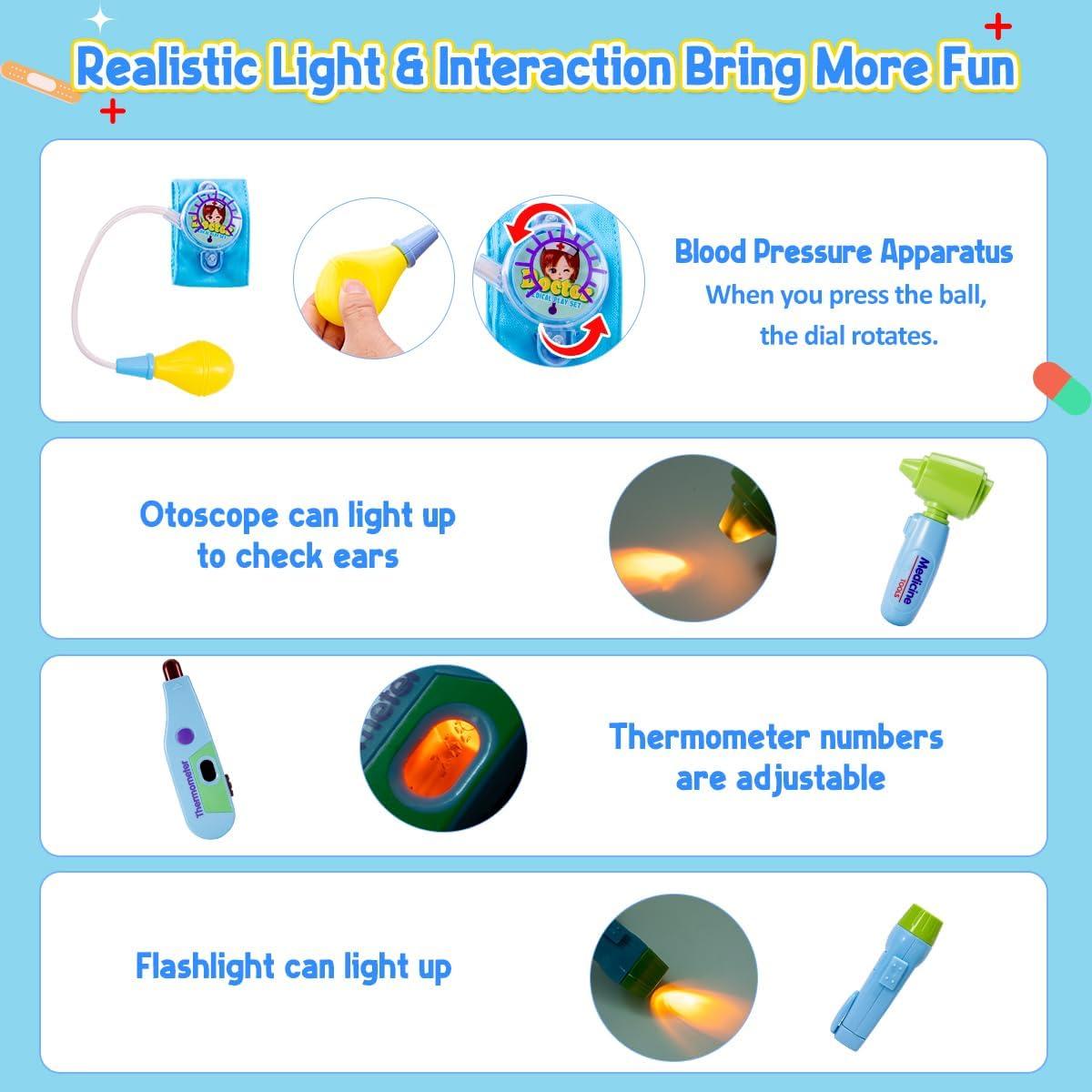 Kit de Juego de Doctor Meland para Niños 3 a 6 Años - 32 Piezas