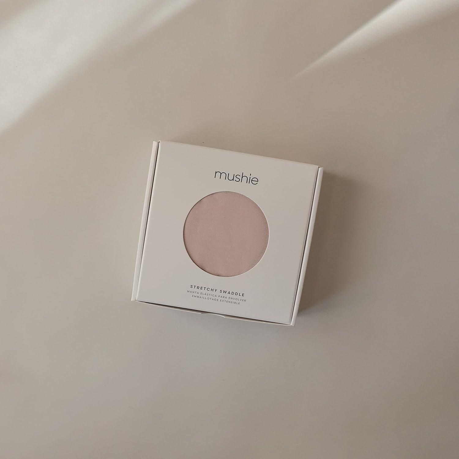 Manta Envueltoria Estirable Mushie Rosa 119x119 cm Suave