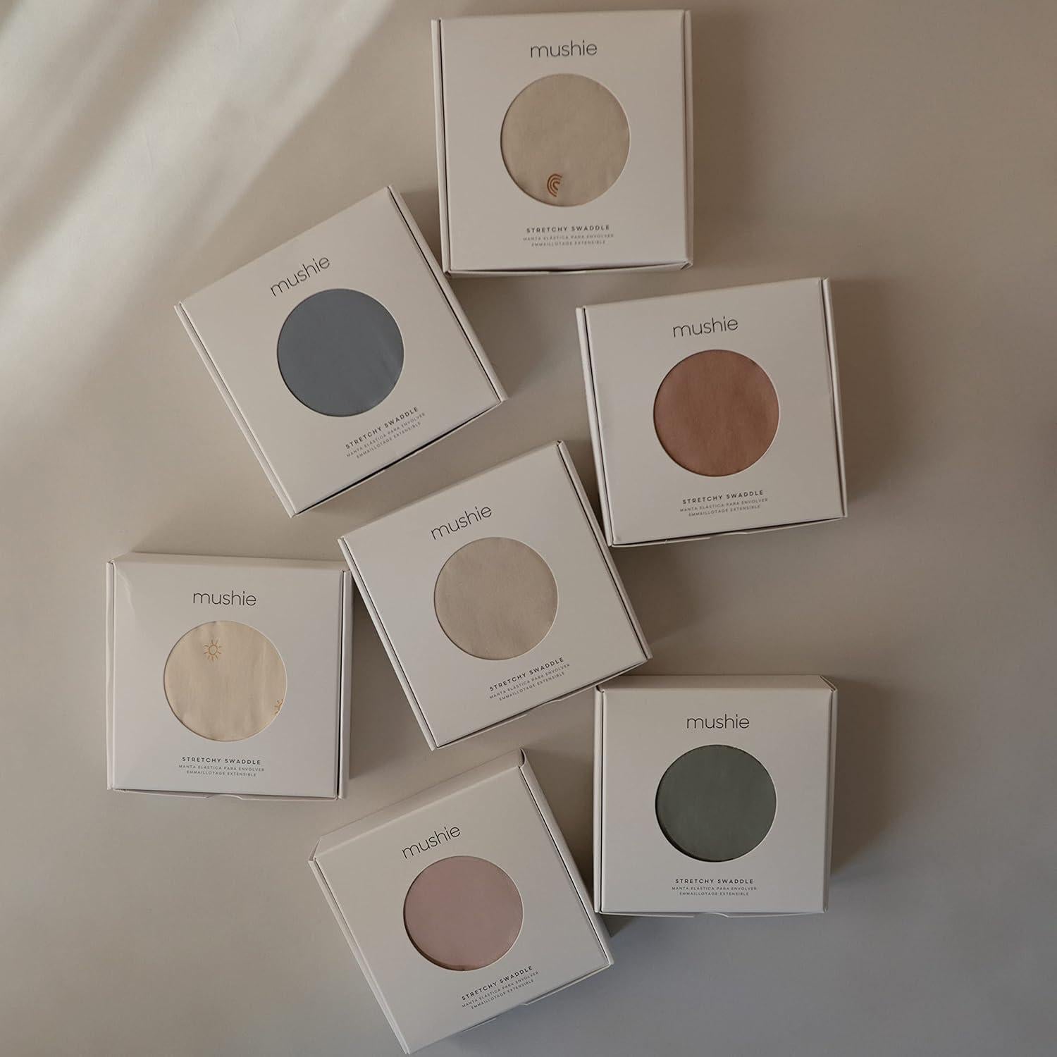 Manta Envueltoria Estirable Mushie Rosa 119x119 cm Suave